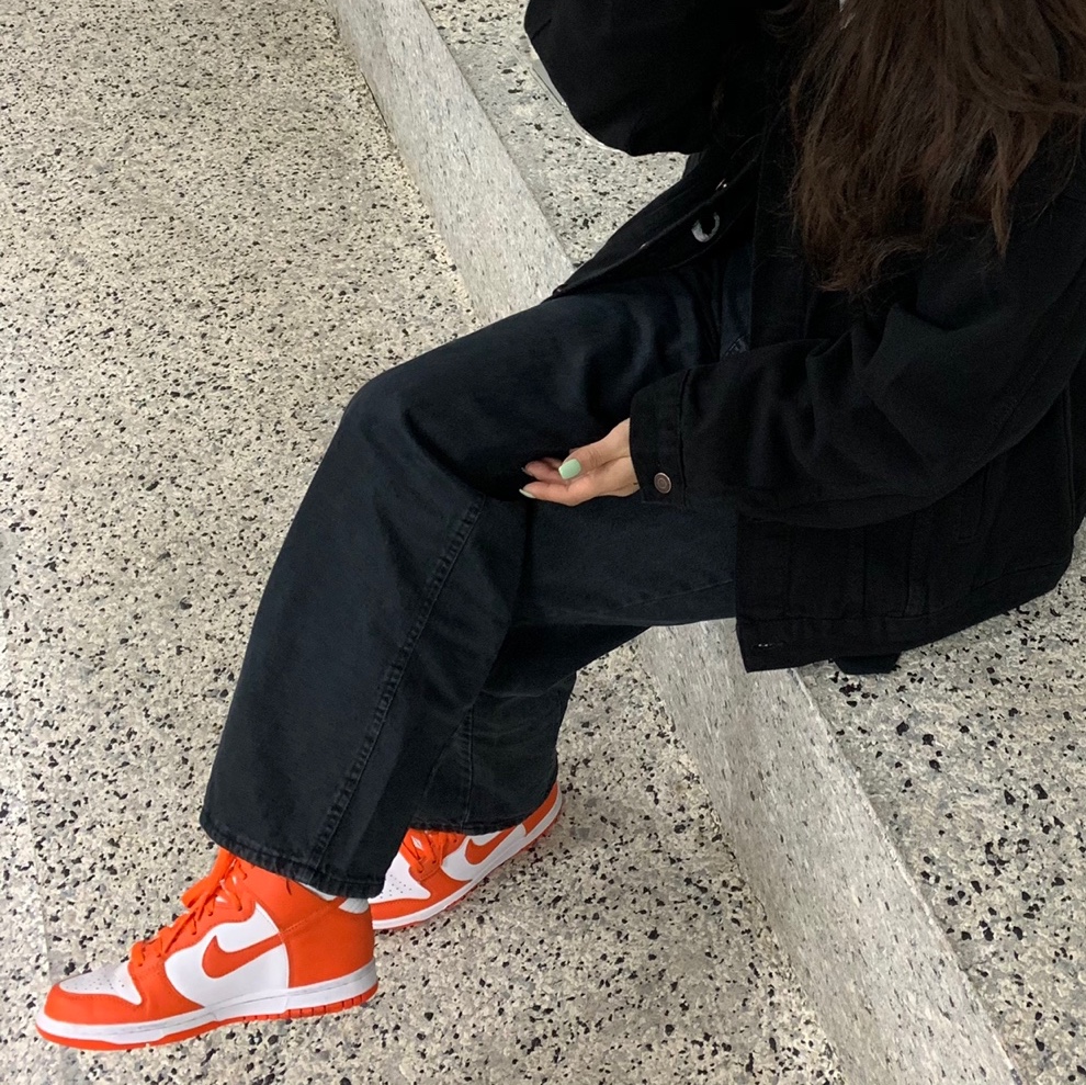 (GS) Nike Dunk High Orange Blaze 착용 스타일 - 3