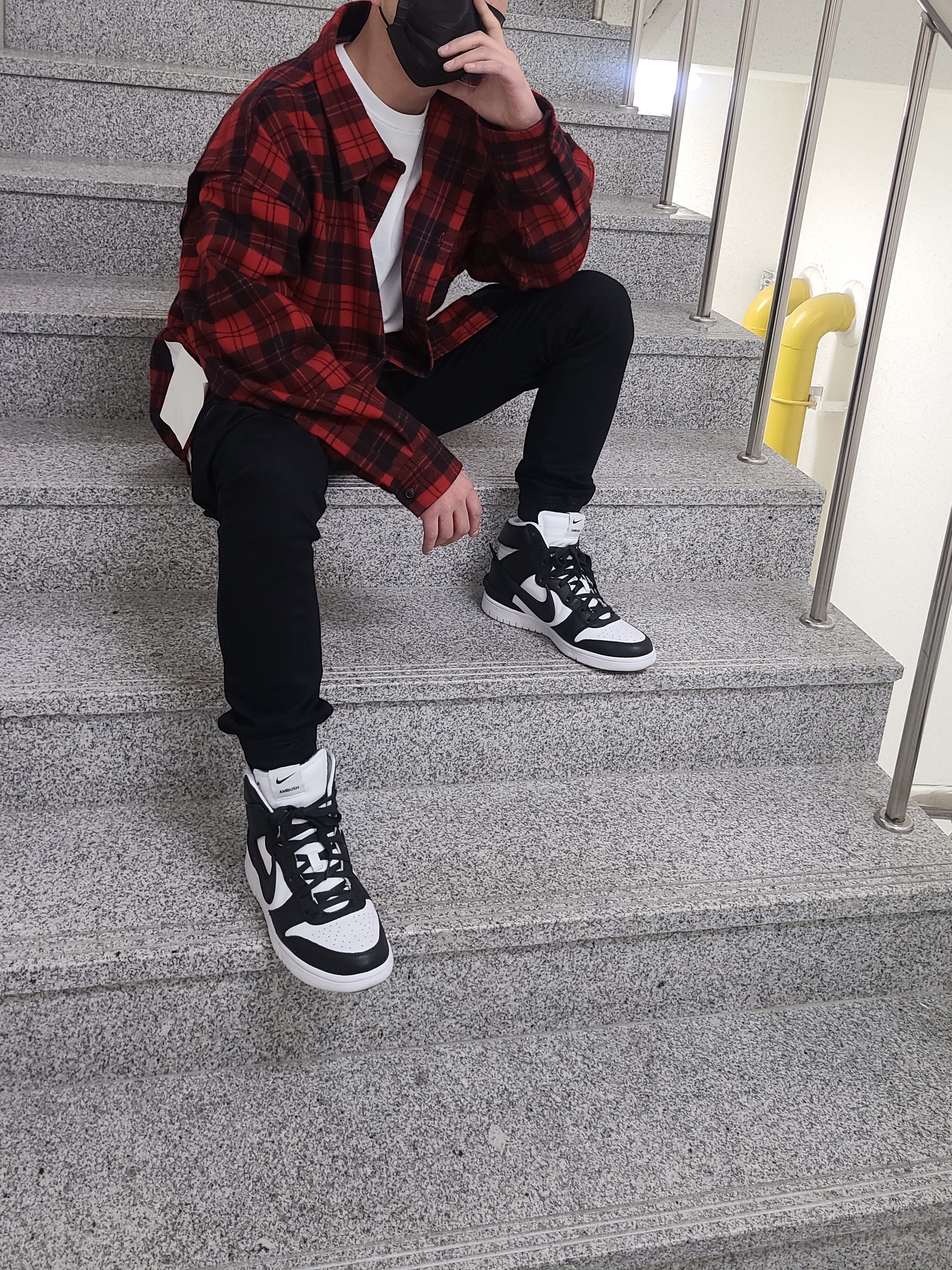 Nike x Ambush Dunk High Black 착용 스타일