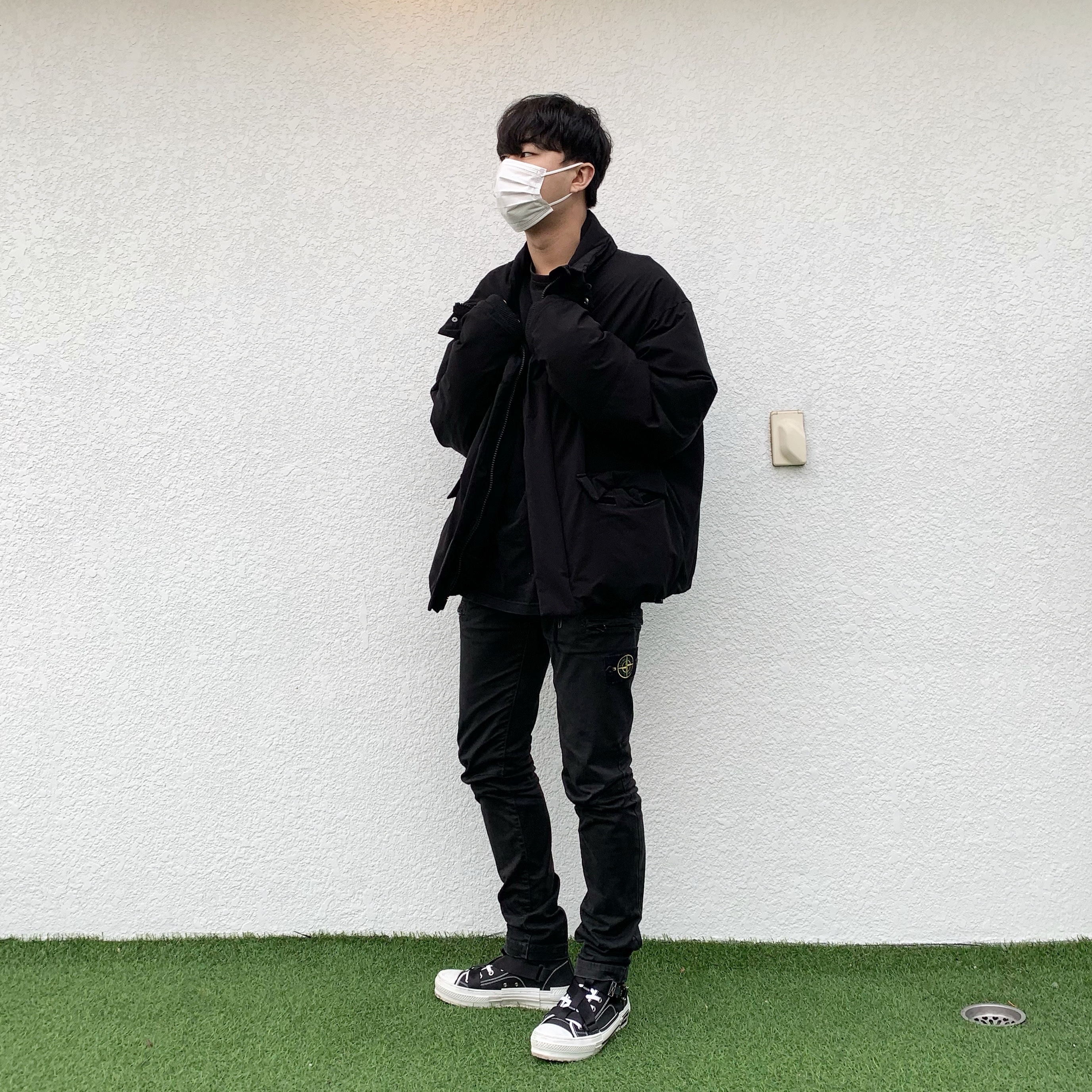 Dior B23 High Oblique Technical Canvas Blue 착용 스타일