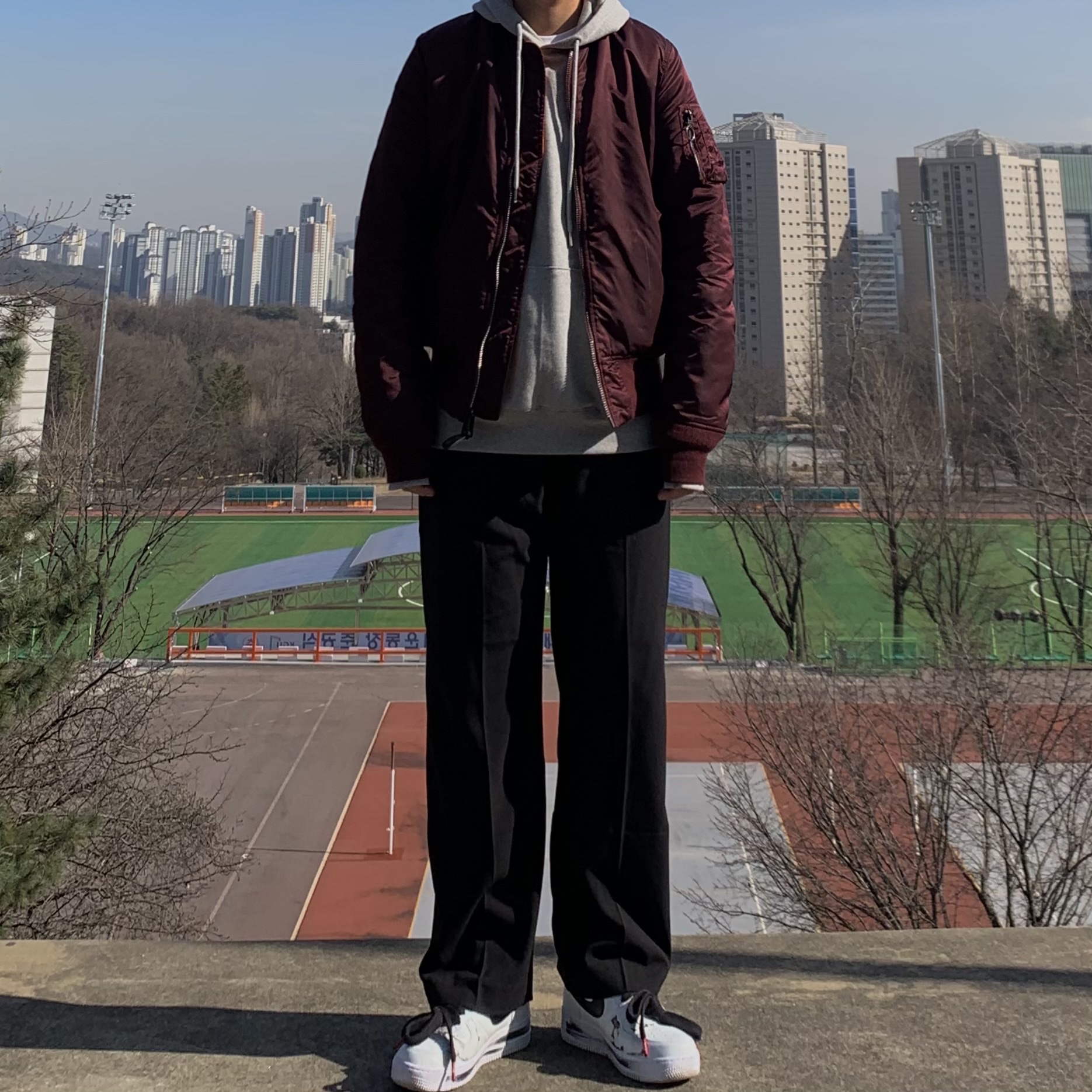 Nike x Peaceminusone Air Force 1 Low Para-Noise 2.0 착용 스타일