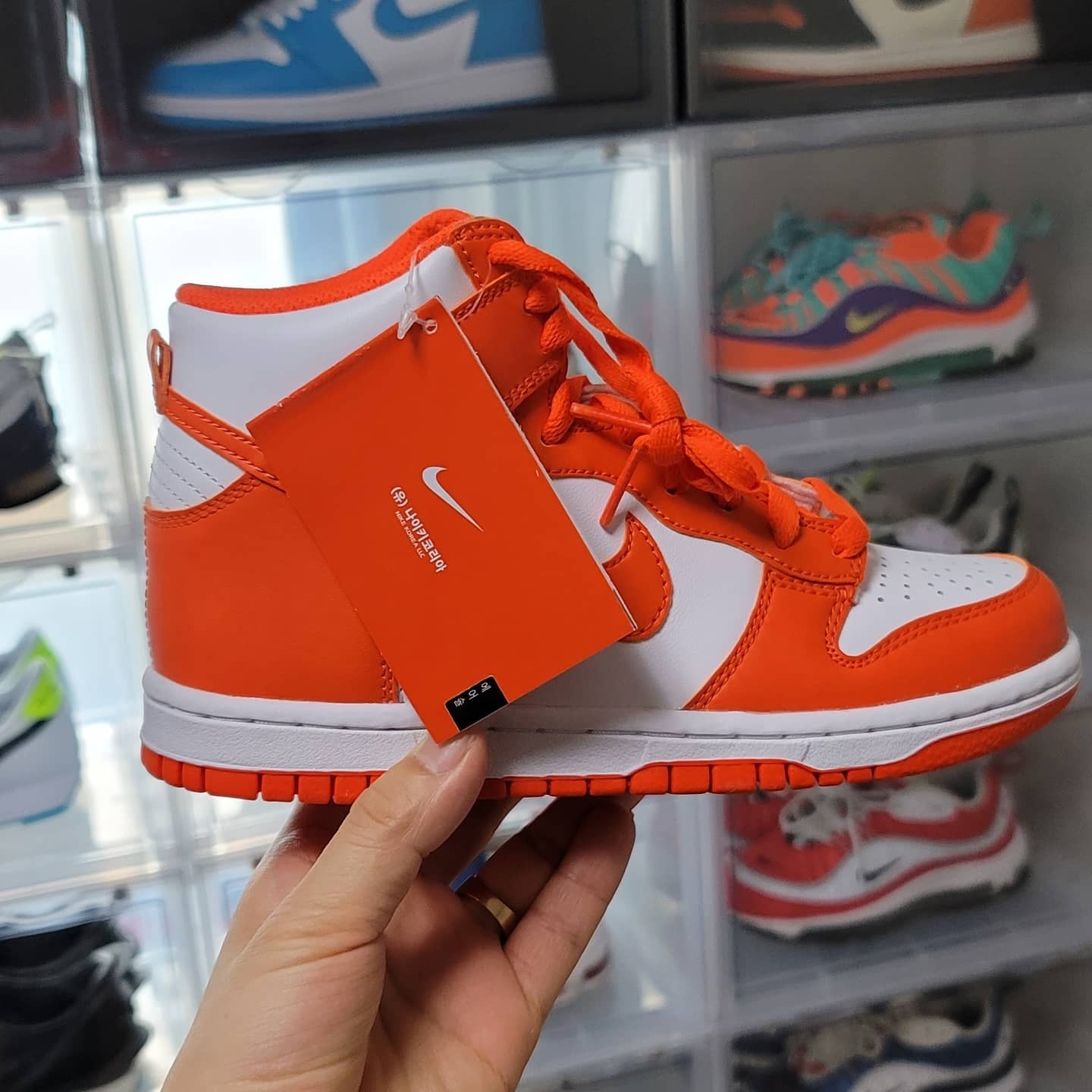 (GS) Nike Dunk High Orange Blaze 착용 스타일