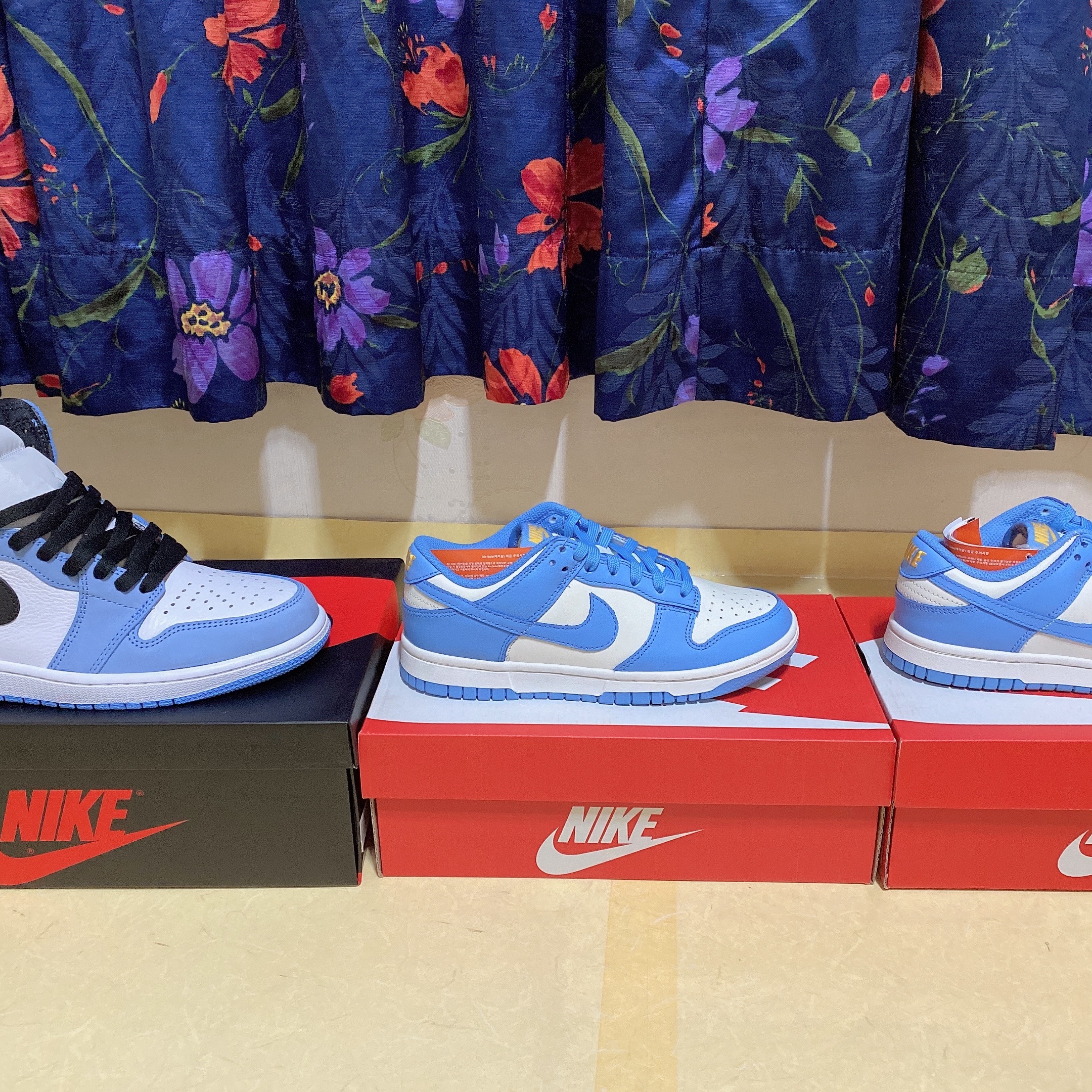 Jordan 1 Retro High OG University Blue, (W) Nike Dunk Low Coast 착용 스타일