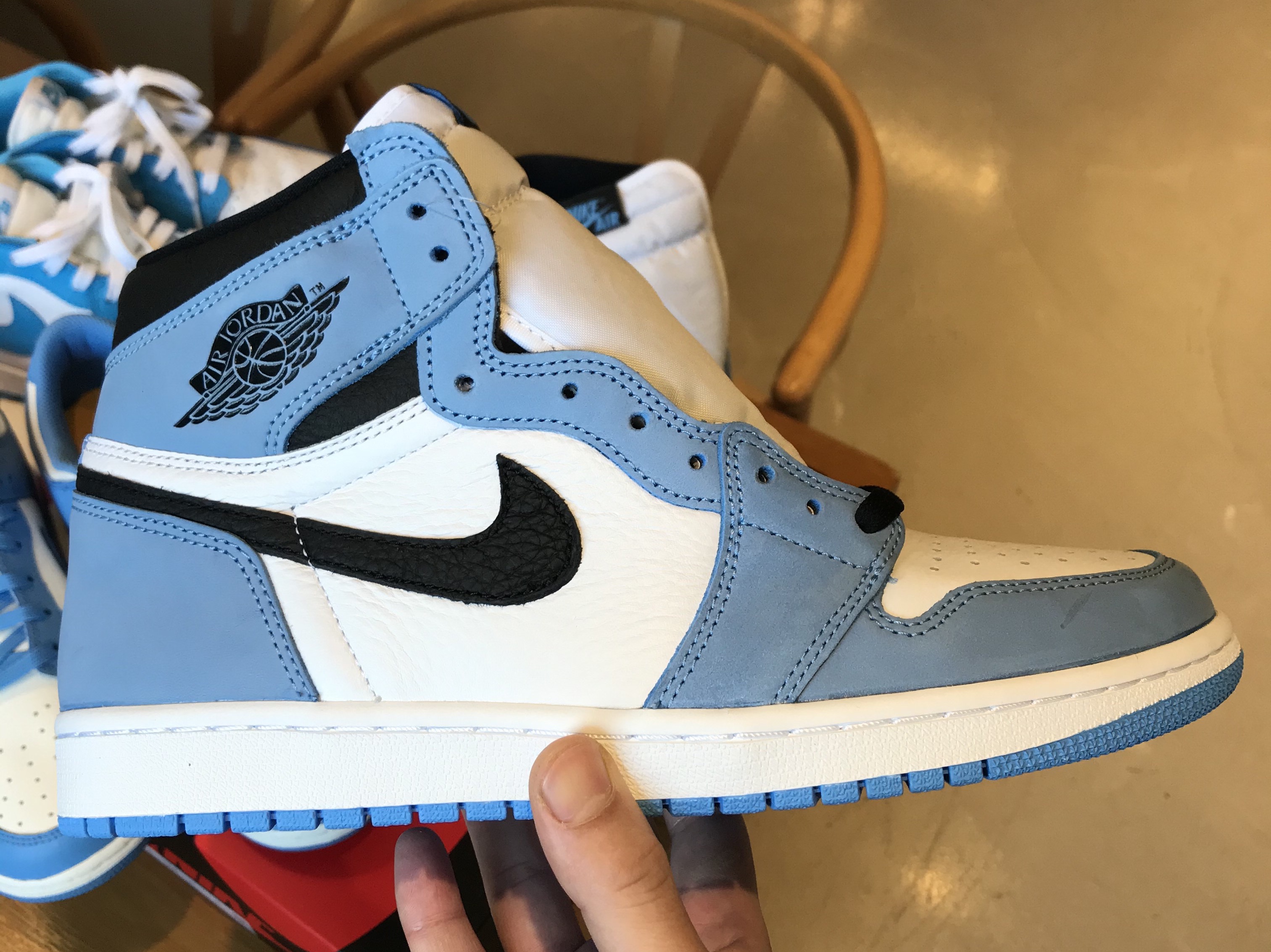Jordan 1 Retro High OG University Blue, (W) Nike Dunk Low Coast 착용 스타일 - 2
