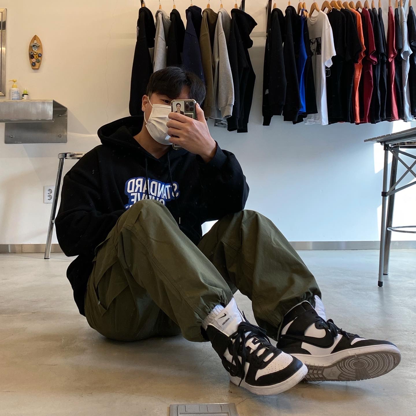 Nike x Ambush Dunk High Black 착용 스타일 - 1
