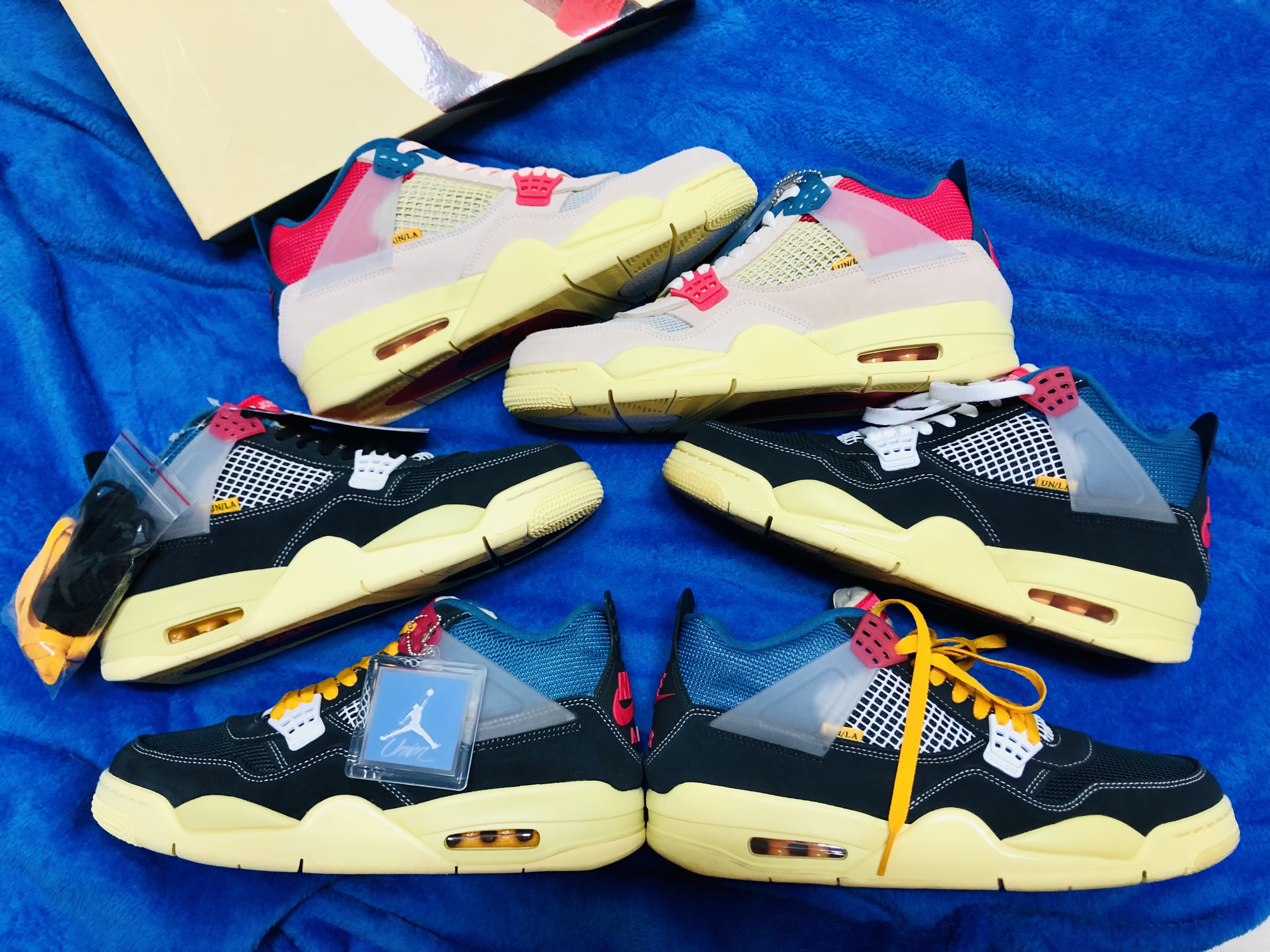 Jordan 4 x Union Retro Off Noir, Jordan 4 x Union Retro Guava Ice 착용 스타일 - 2