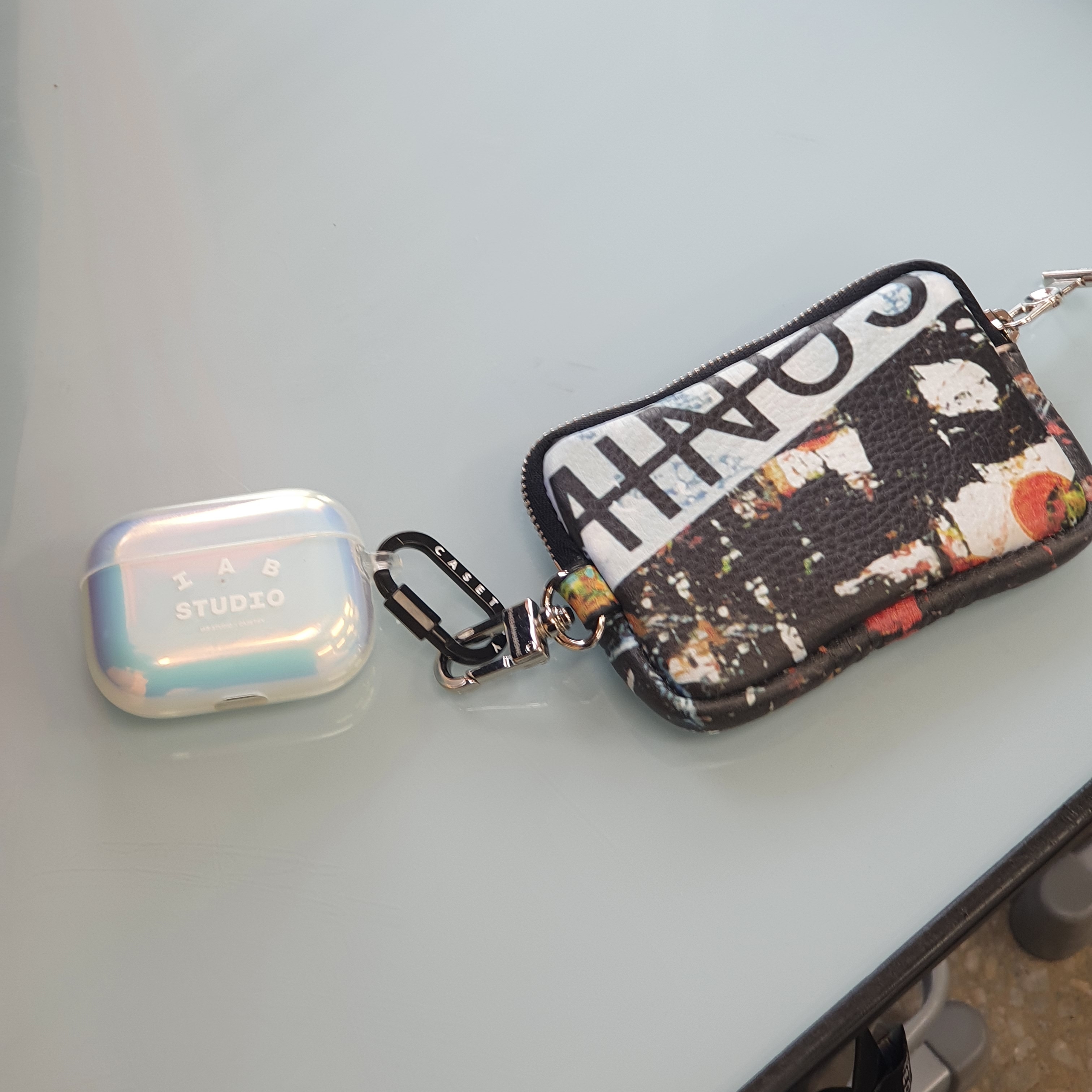 Casetify x IAB Studio Logo AirPods Pro Case Iridescent, Peaceminusone Leather Wallet #1 Multi 착용 스타일