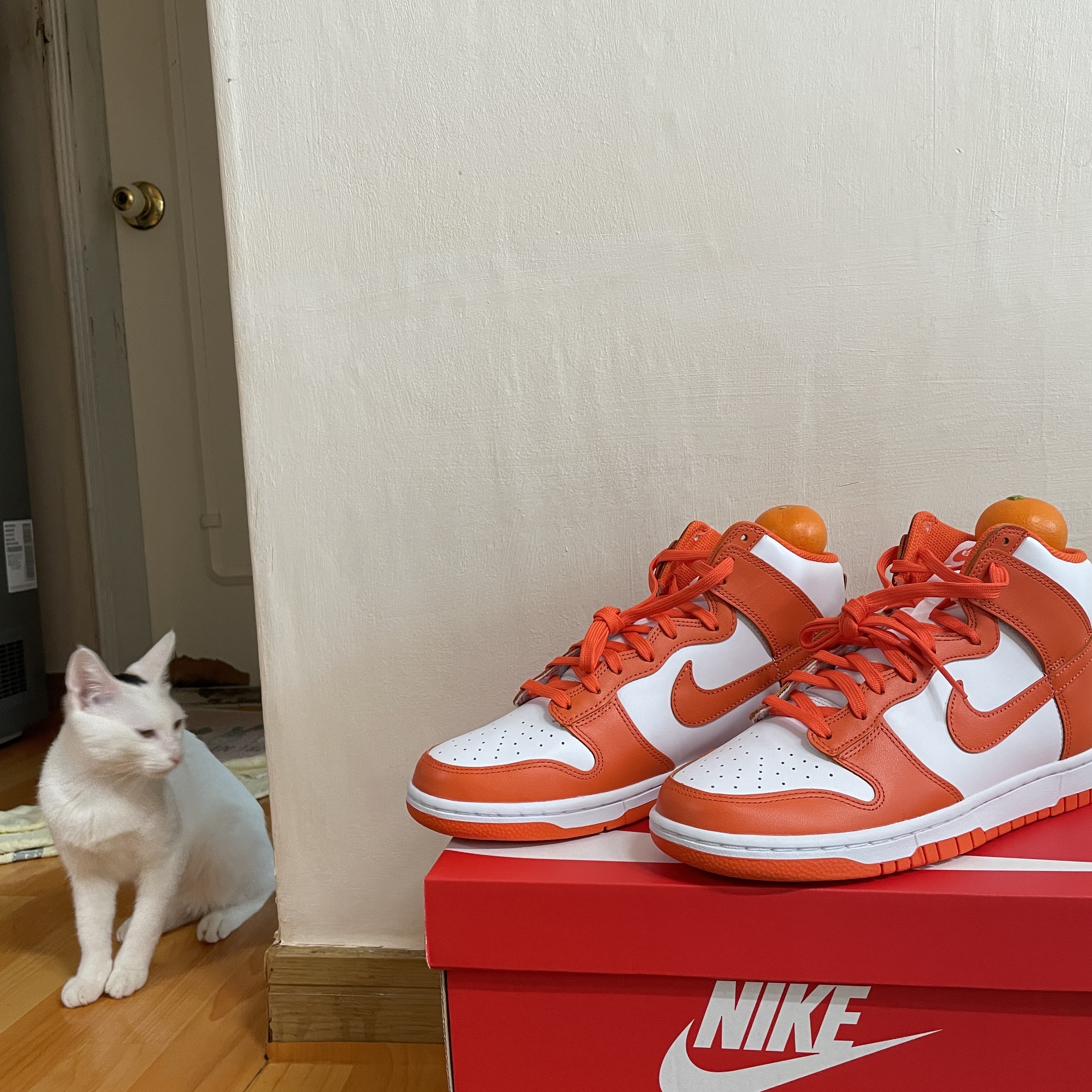 Nike Dunk High Retro Orange Blaze 착용 스타일 - 2