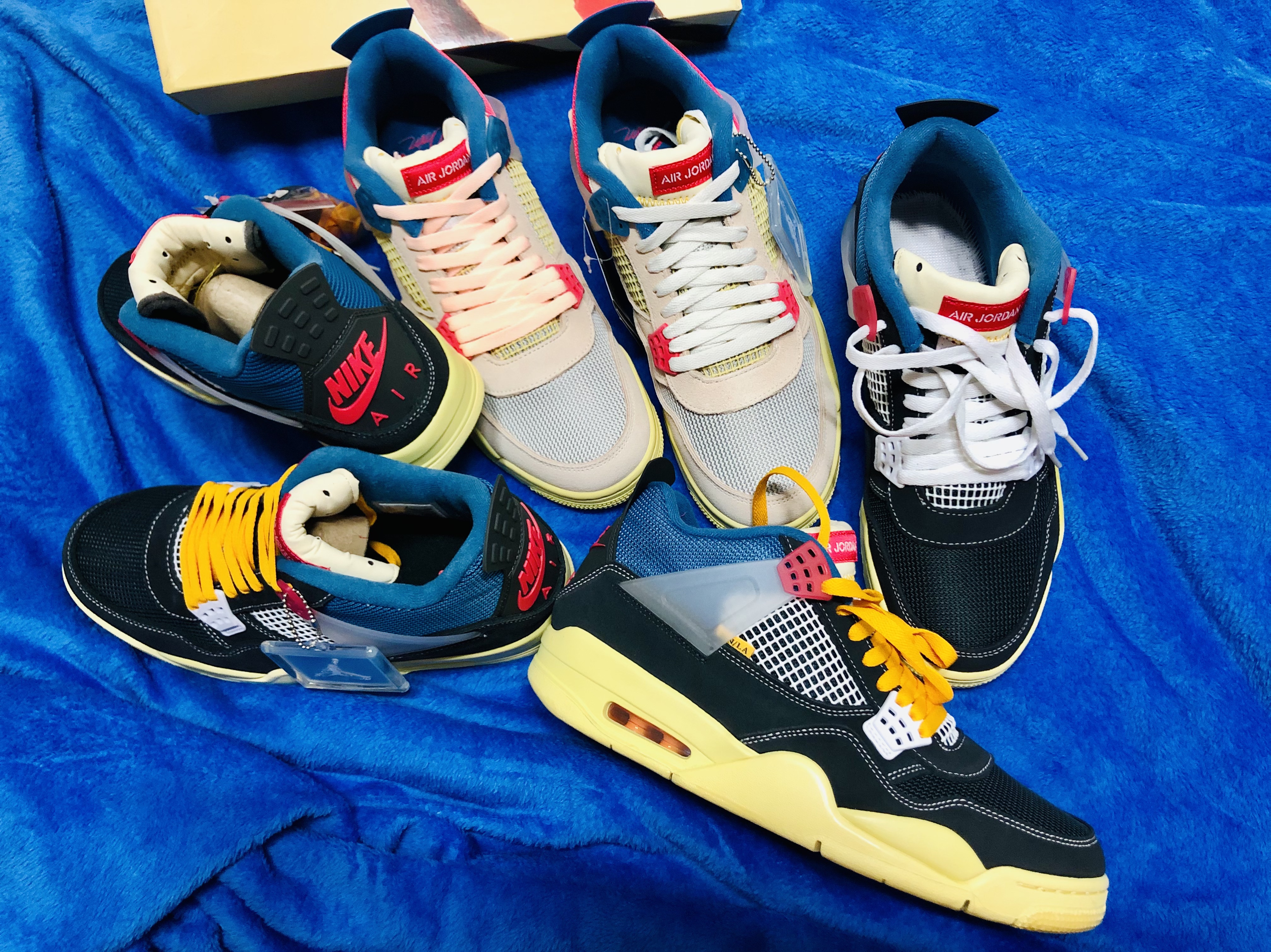 Jordan 4 x Union Retro Off Noir, Jordan 4 x Union Retro Guava Ice 착용 스타일 - 1