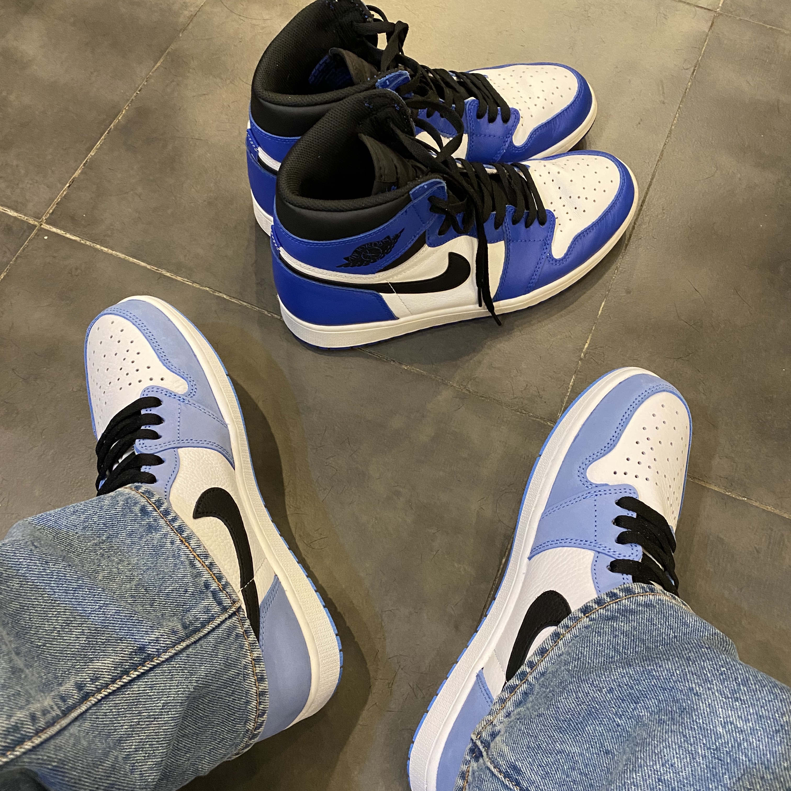 Jordan 1 Retro High Game Royal, Jordan 1 Retro High OG University Blue 착용 스타일