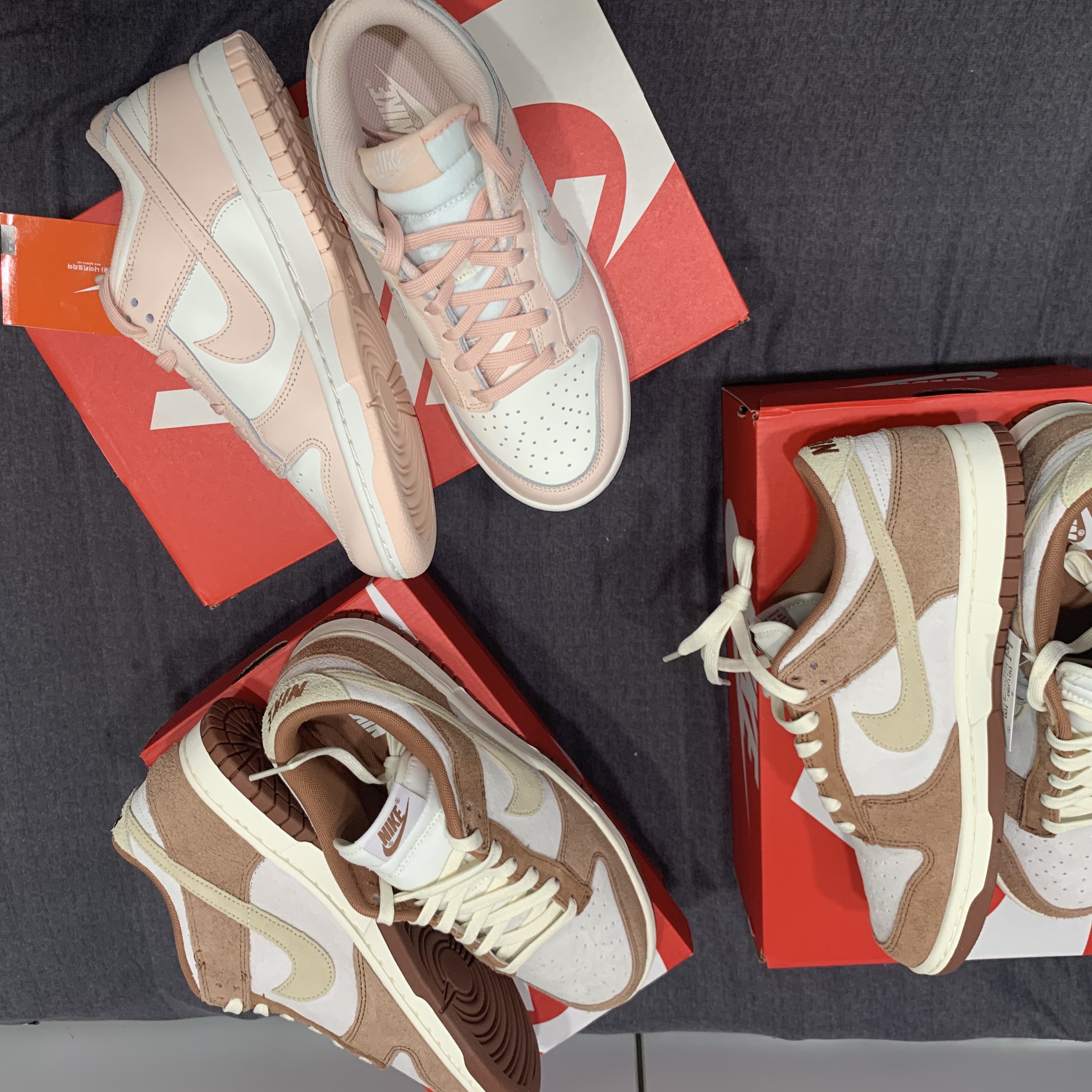 Nike Dunk Low Pro Premium Medium Curry, (W) Nike Dunk Low Orange Pearl 착용 스타일