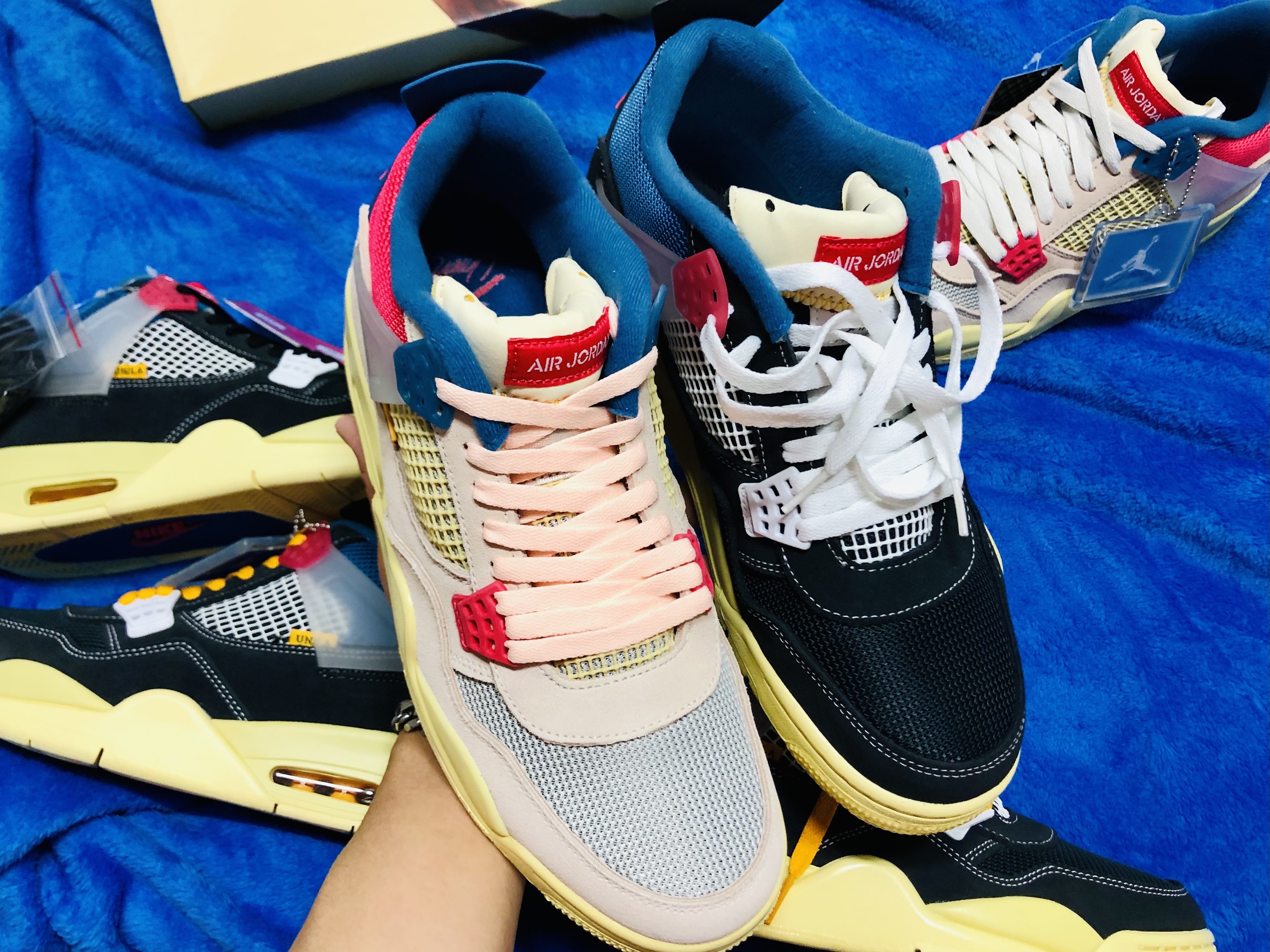 Jordan 4 x Union Retro Off Noir, Jordan 4 x Union Retro Guava Ice 착용 스타일 - 4