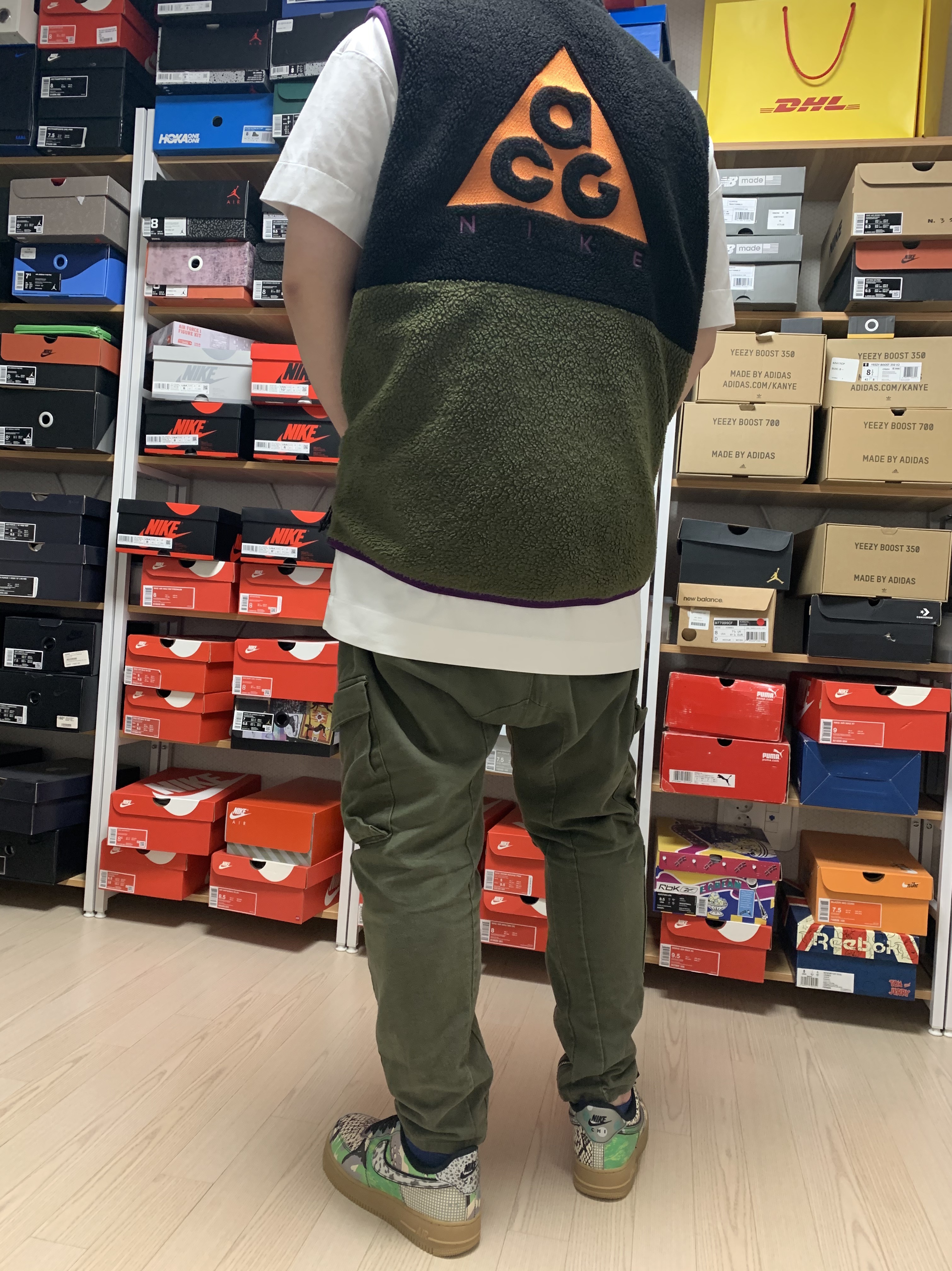 Nike Air Force 1 Low City of Dreams, Nike ACG Sherpa Vest Black - US/EU 착용 스타일