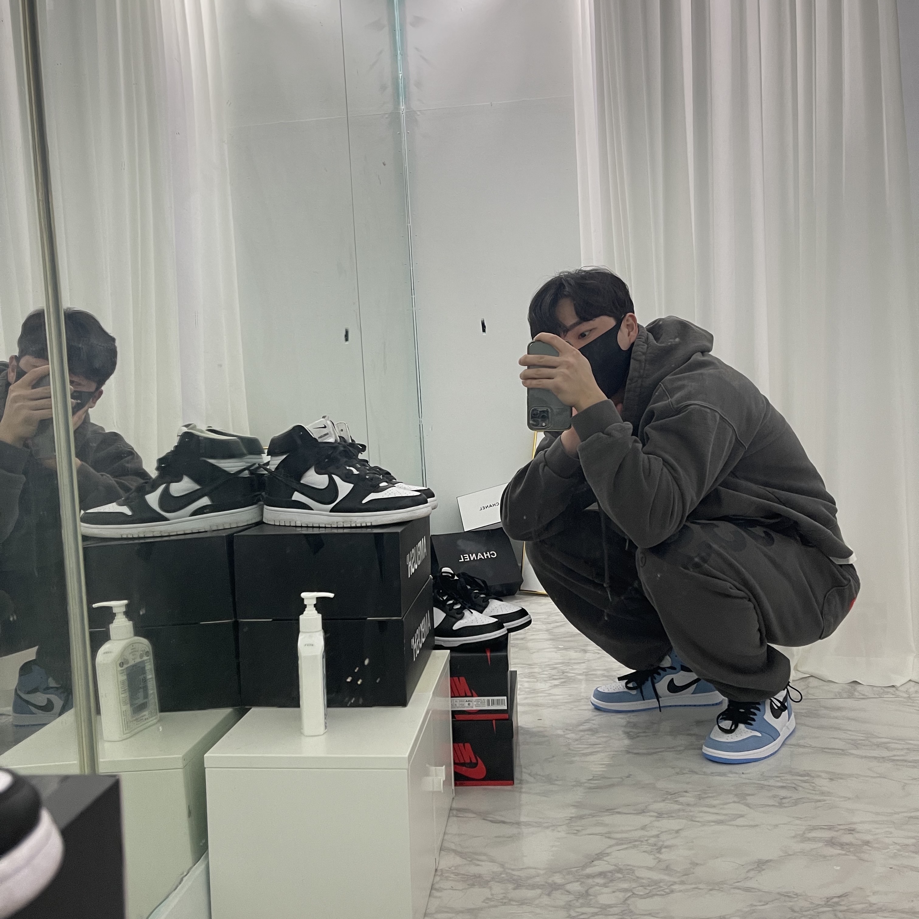 Nike x Ambush Dunk High Black, Nike Dunk Low Retro Black 착용 스타일 - 1