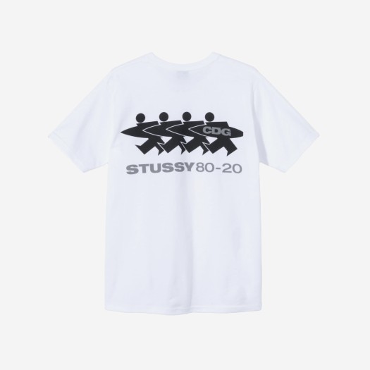 스투시 x CDG 서프맨 티셔츠 화이트
