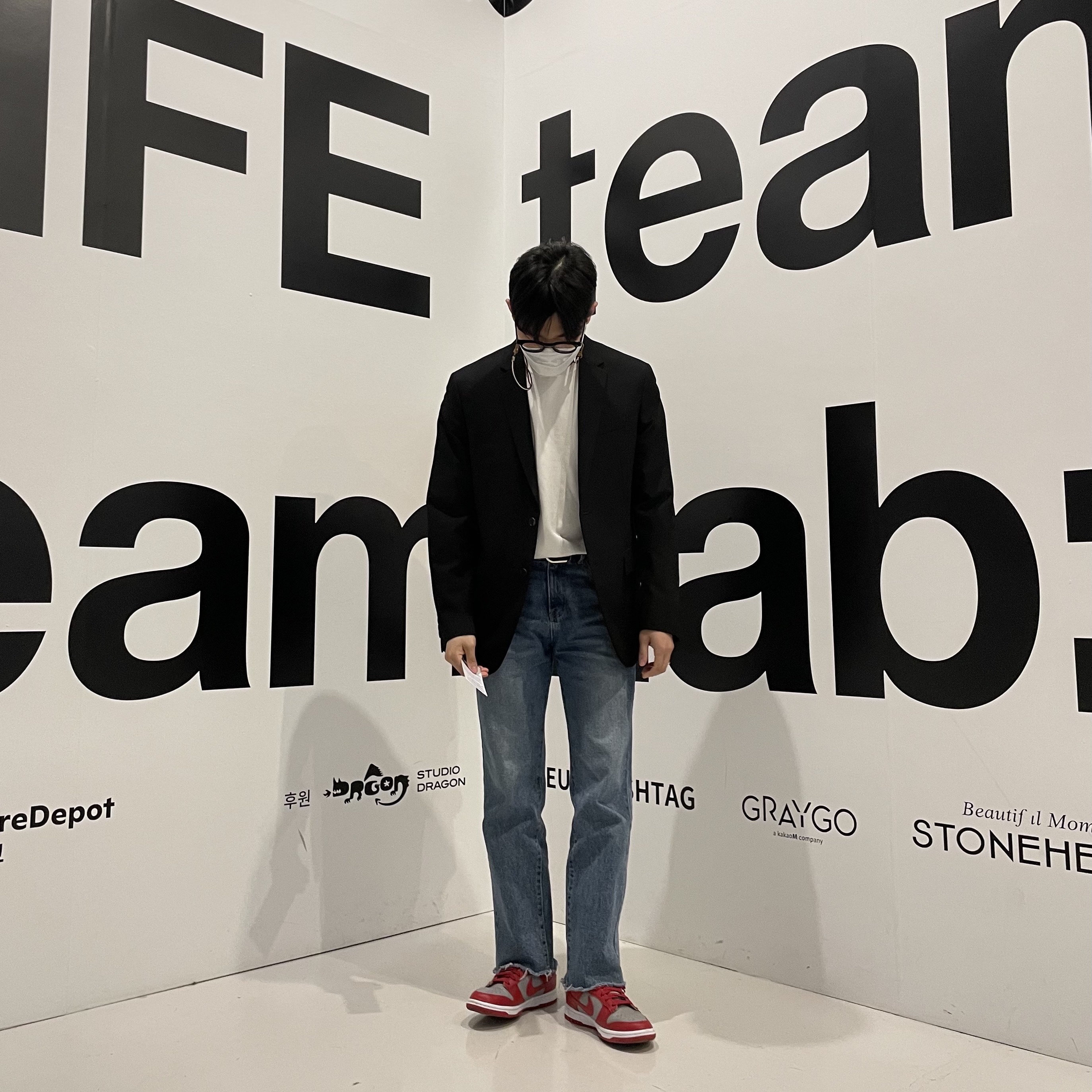 Nike Dunk Low Retro Medium Grey 착용 스타일 - 1