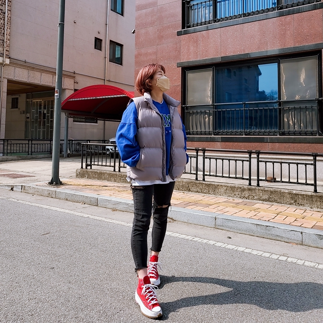 Converse Run Star Hike Hi University Red 착용 스타일