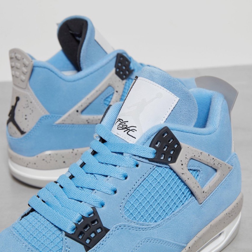 Jordan 4 Retro University Blue, Jordan 1 Retro High OG University Blue 착용 스타일 - 3