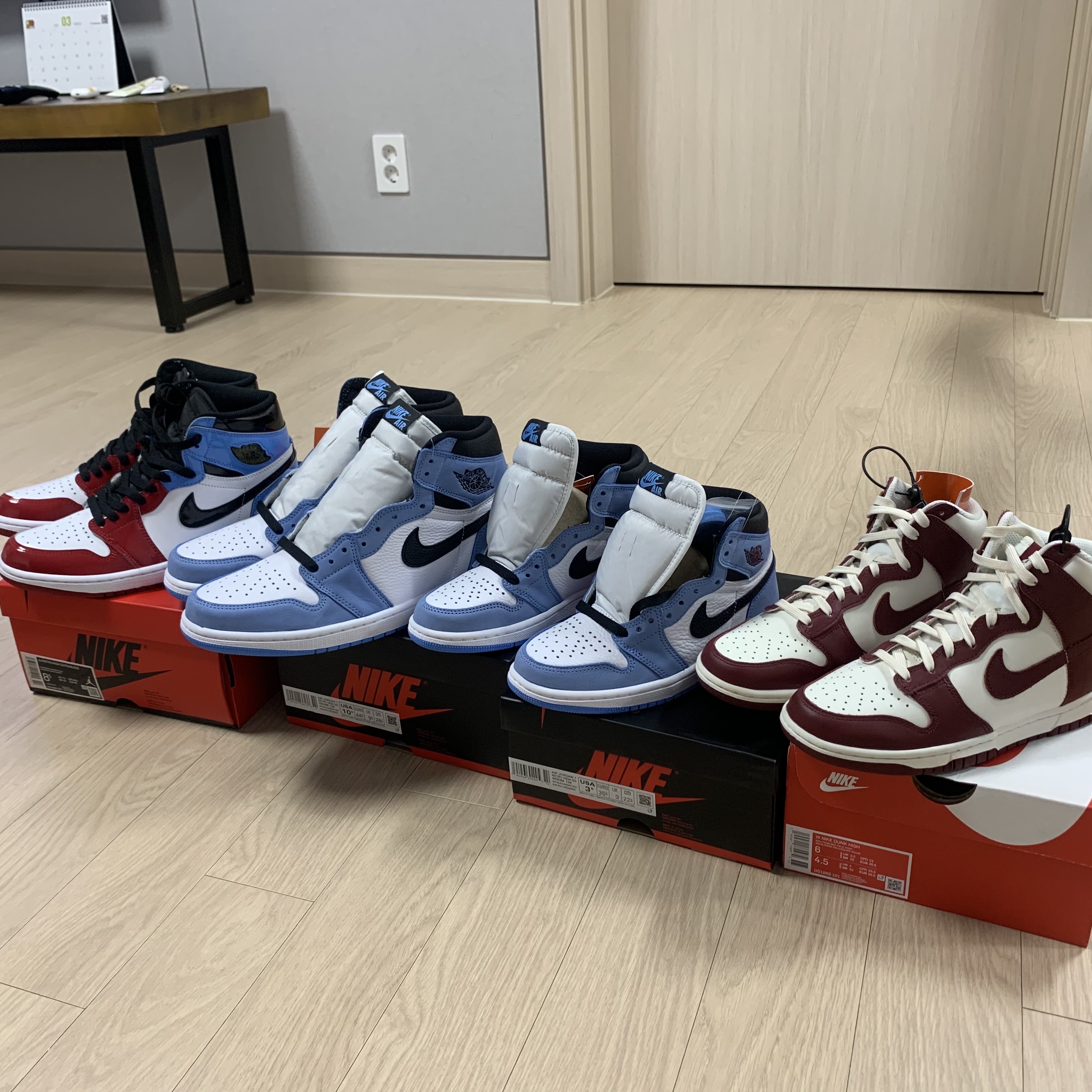 Jordan 1 Retro High Fearless UNC Chicago, Jordan 1 Retro High OG University Blue 착용 스타일