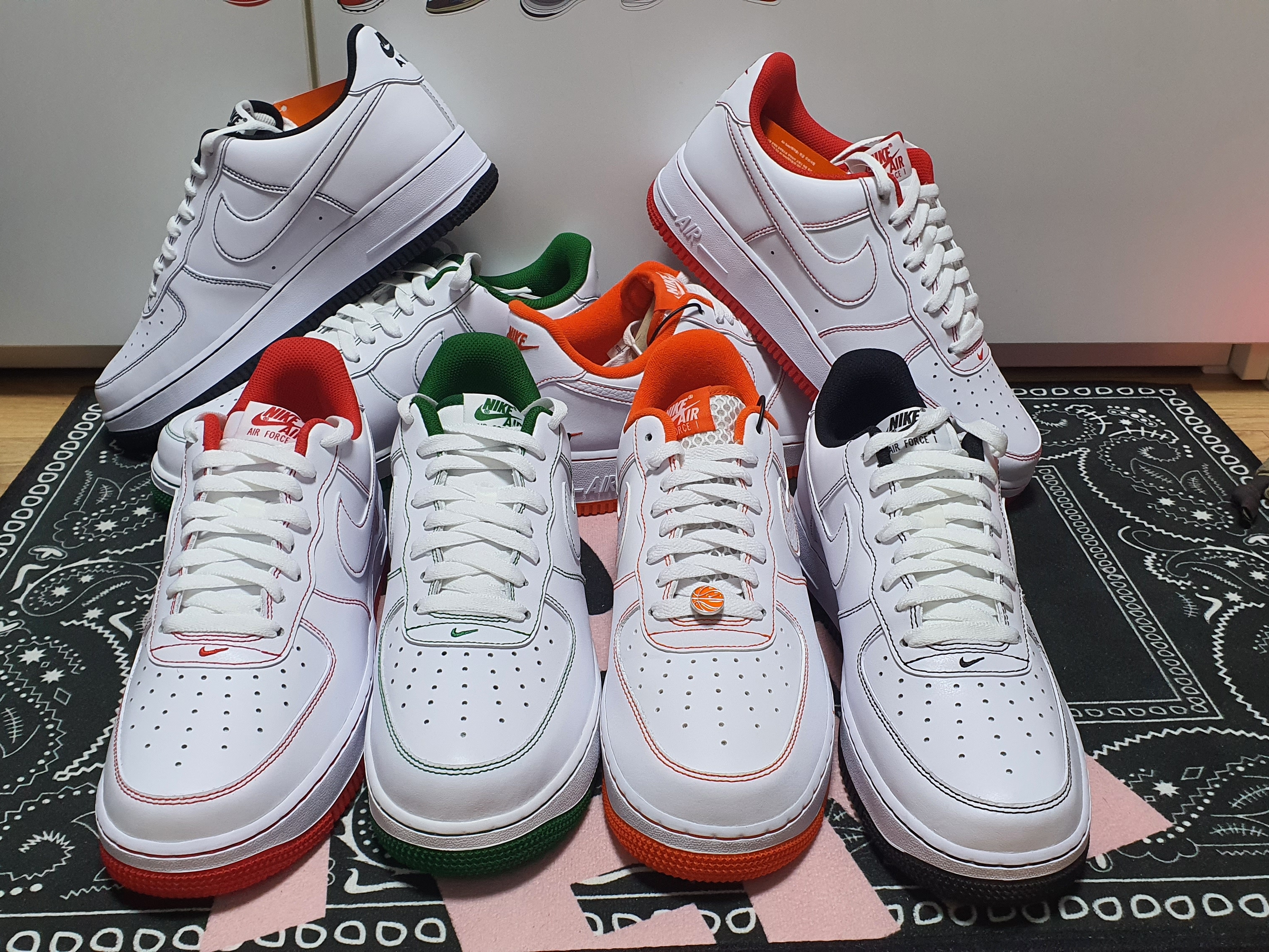 Nike Air Force 1 '07 Stitch Pine Green, Nike Air Force 1 '07 Stitch Black 착용 스타일 - 5