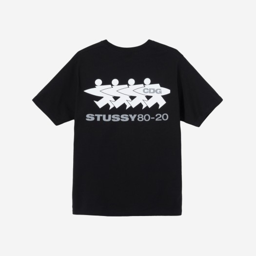 스투시 x CDG 서프맨 티셔츠 블랙
