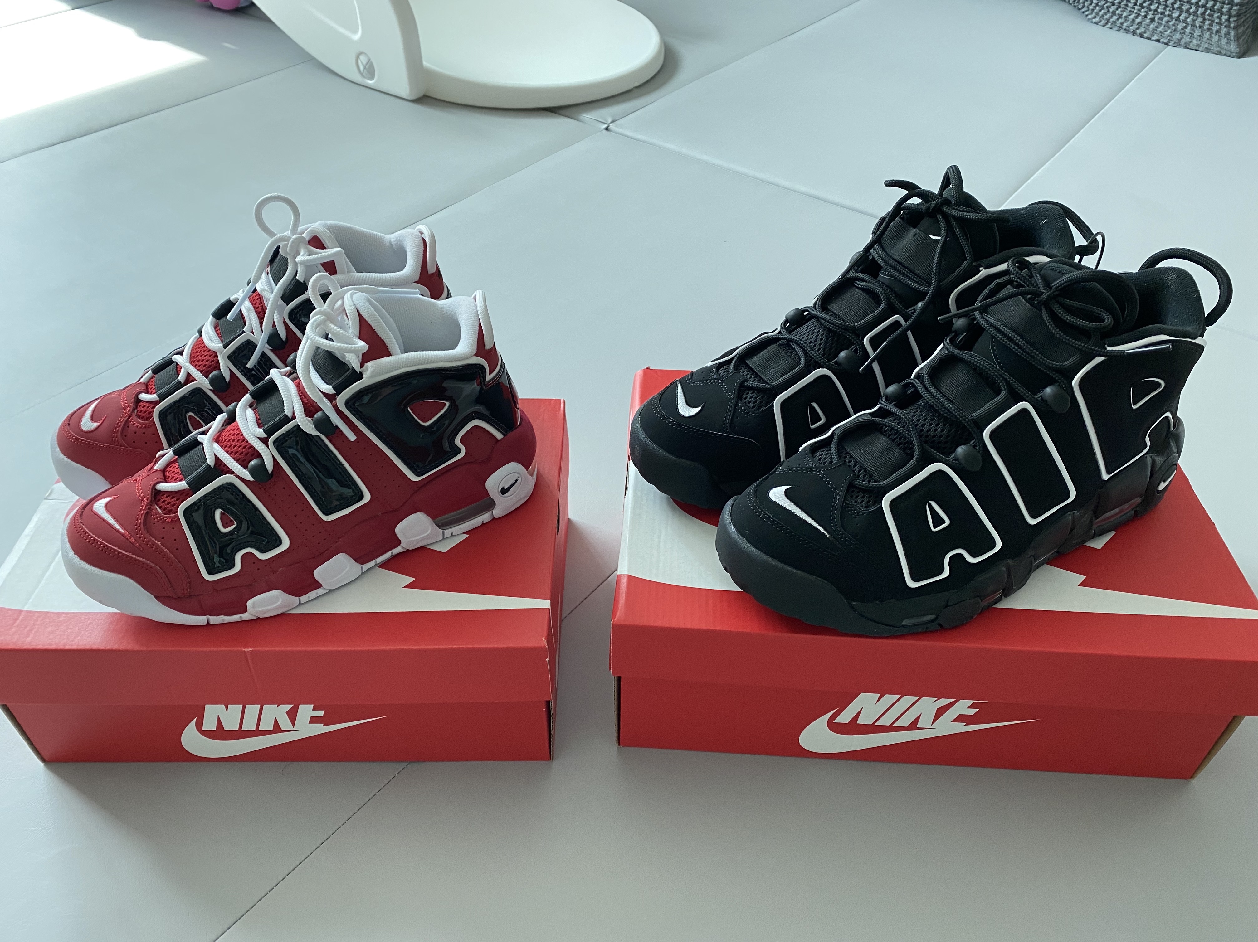 (GS) Nike Air More Uptempo 96 Bulls 2021, Nike Air More Uptempo Black White 2020 착용 스타일