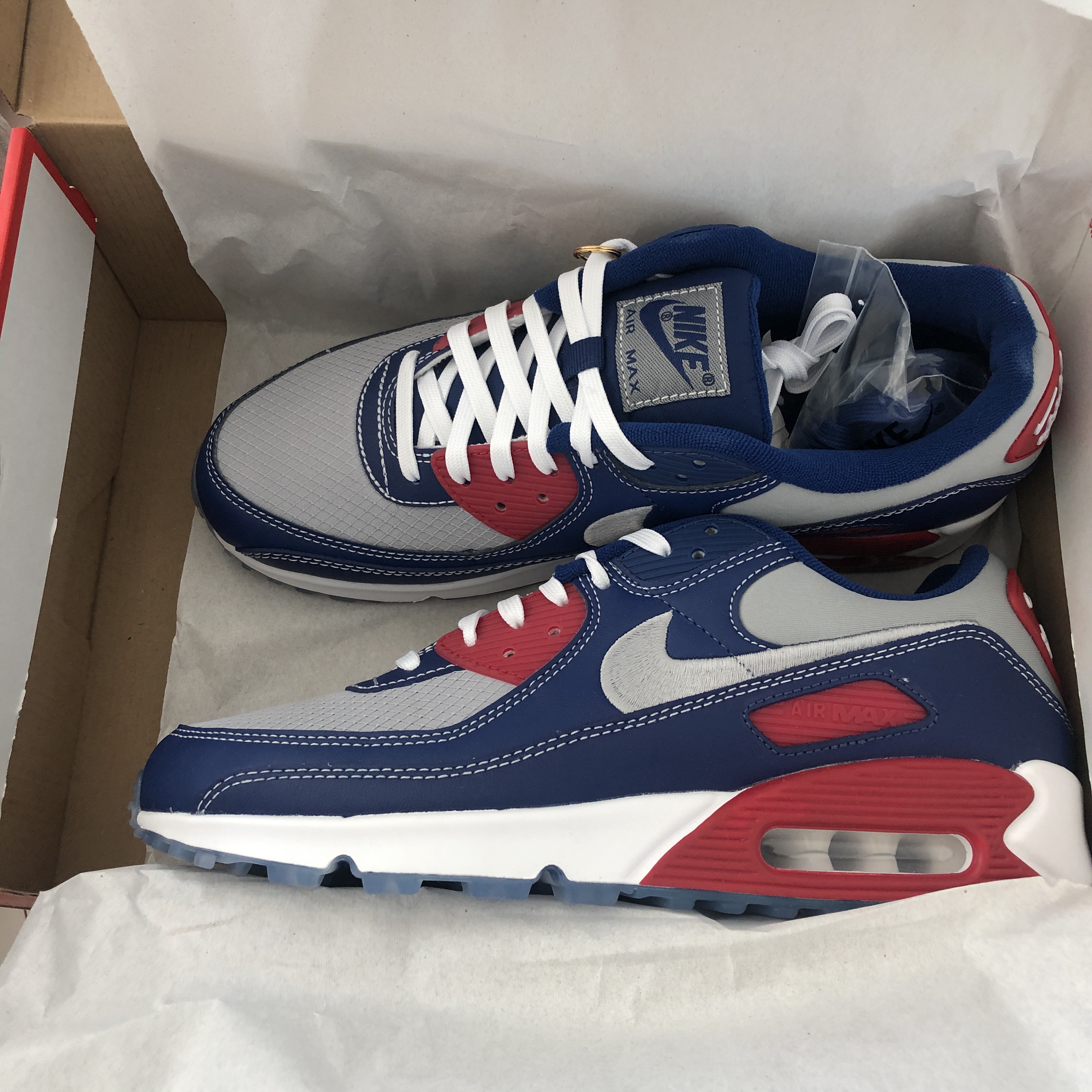 Nike Air Max 90 NRG Pirate Radio Navy Red 착용 스타일 - 2