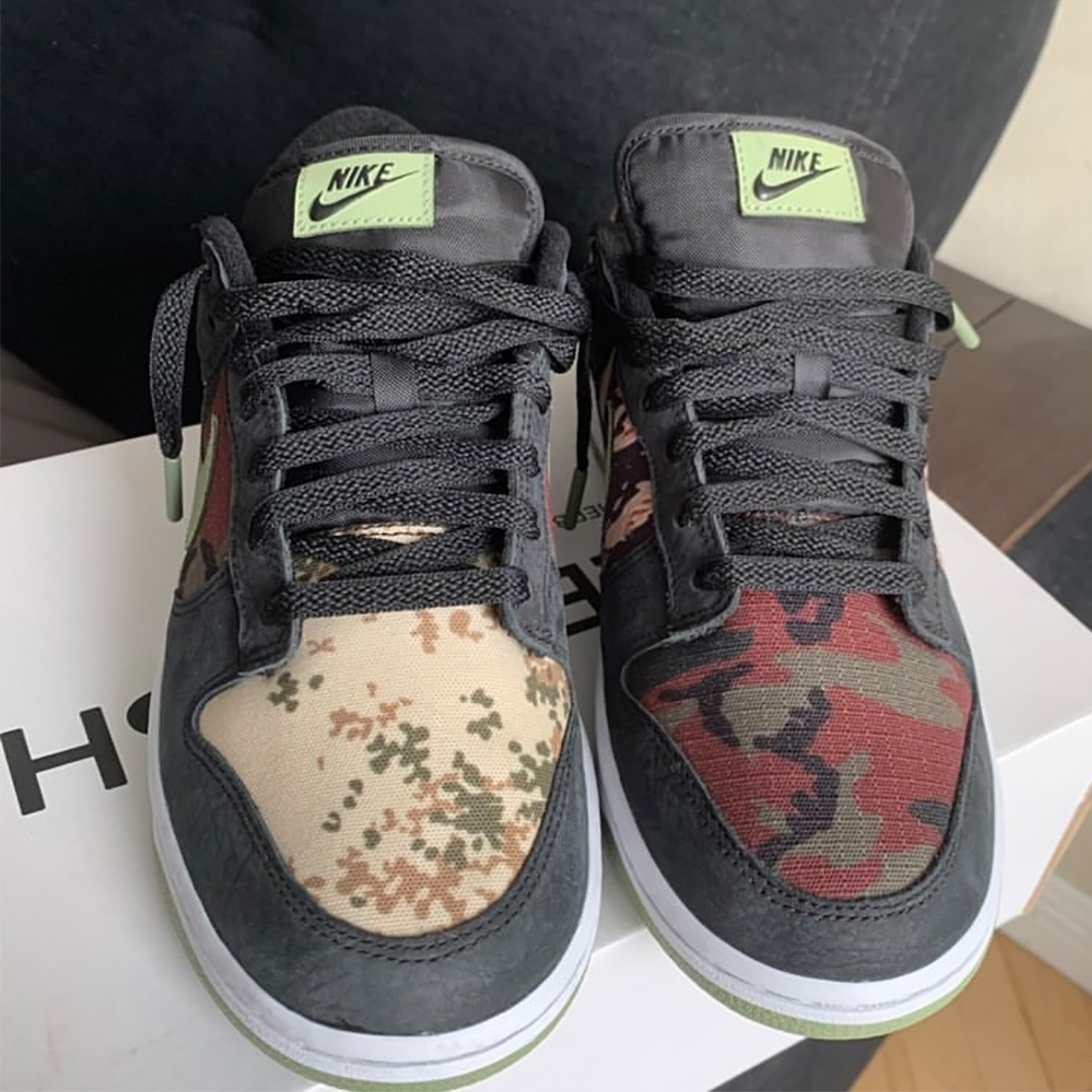 Nike Dunk Low SE Black Multi Camo 착용 스타일 - 3