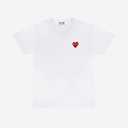 (W) Play Comme des Garcons Red Heart T-Shirt White