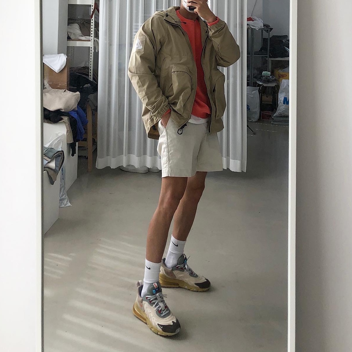 Nike x Travis Scott Air Max 270 React Cactus Trails 착용 스타일