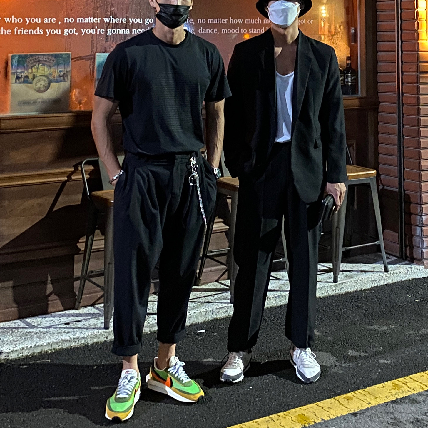 Nike x Sacai LDWaffle Green Multi 착용 스타일