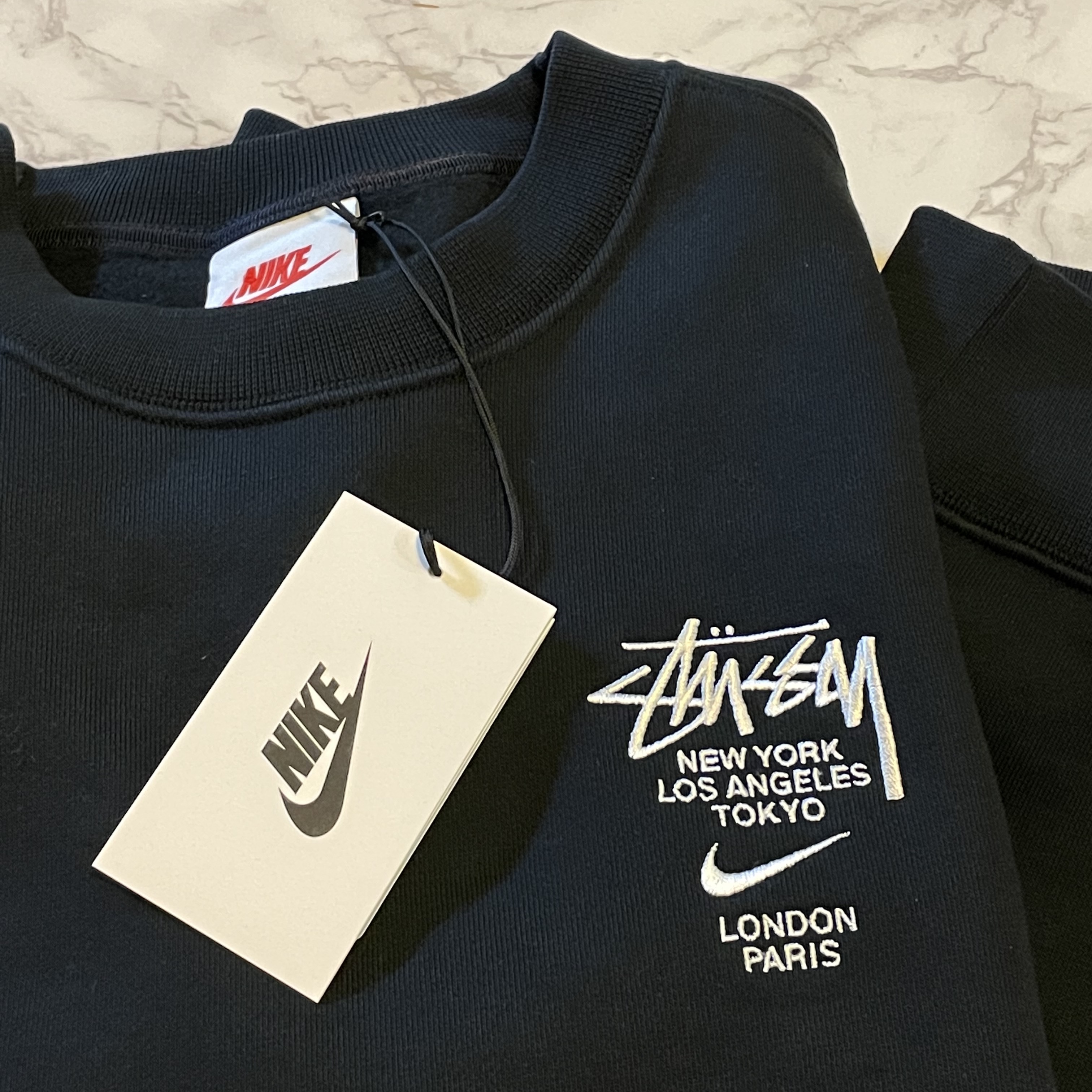 Nike x Stussy NRG ZR Fleece Crewneck Black - Asia 착용 스타일