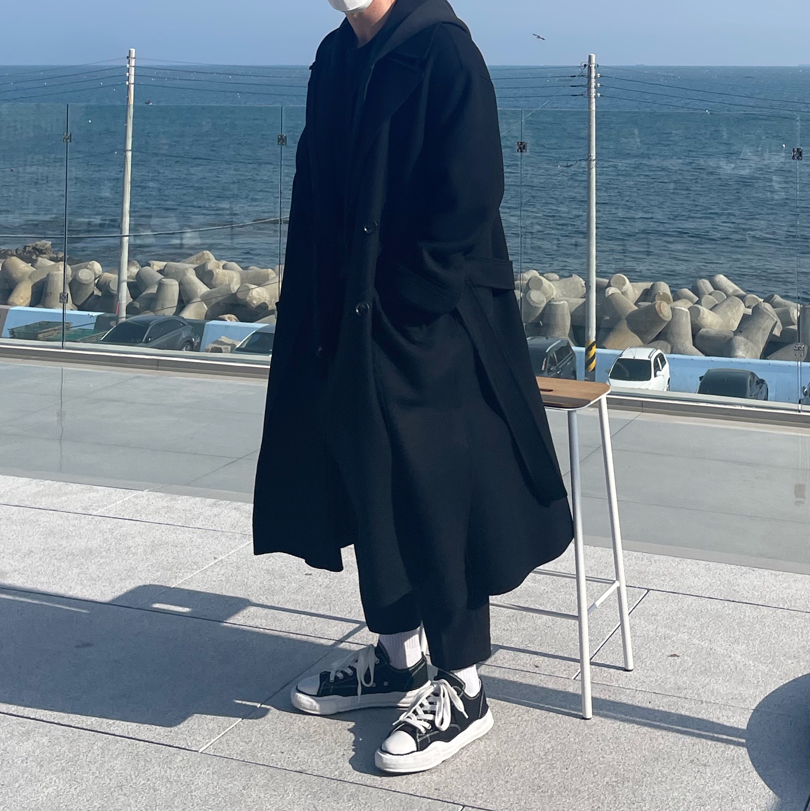 Maison Mihara Yasuhiro Peterson OG Sole Canvas Low Sneakers Black 착용 스타일