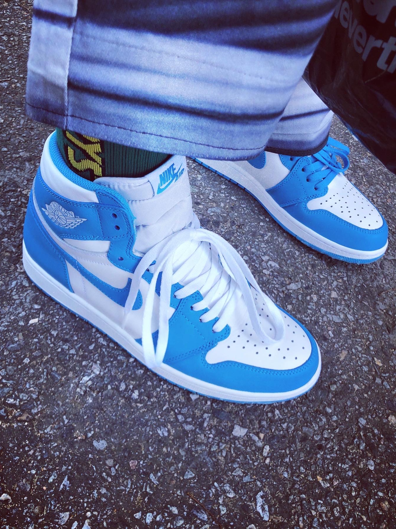 Jordan 1 Retro UNC 착용 스타일 - 3