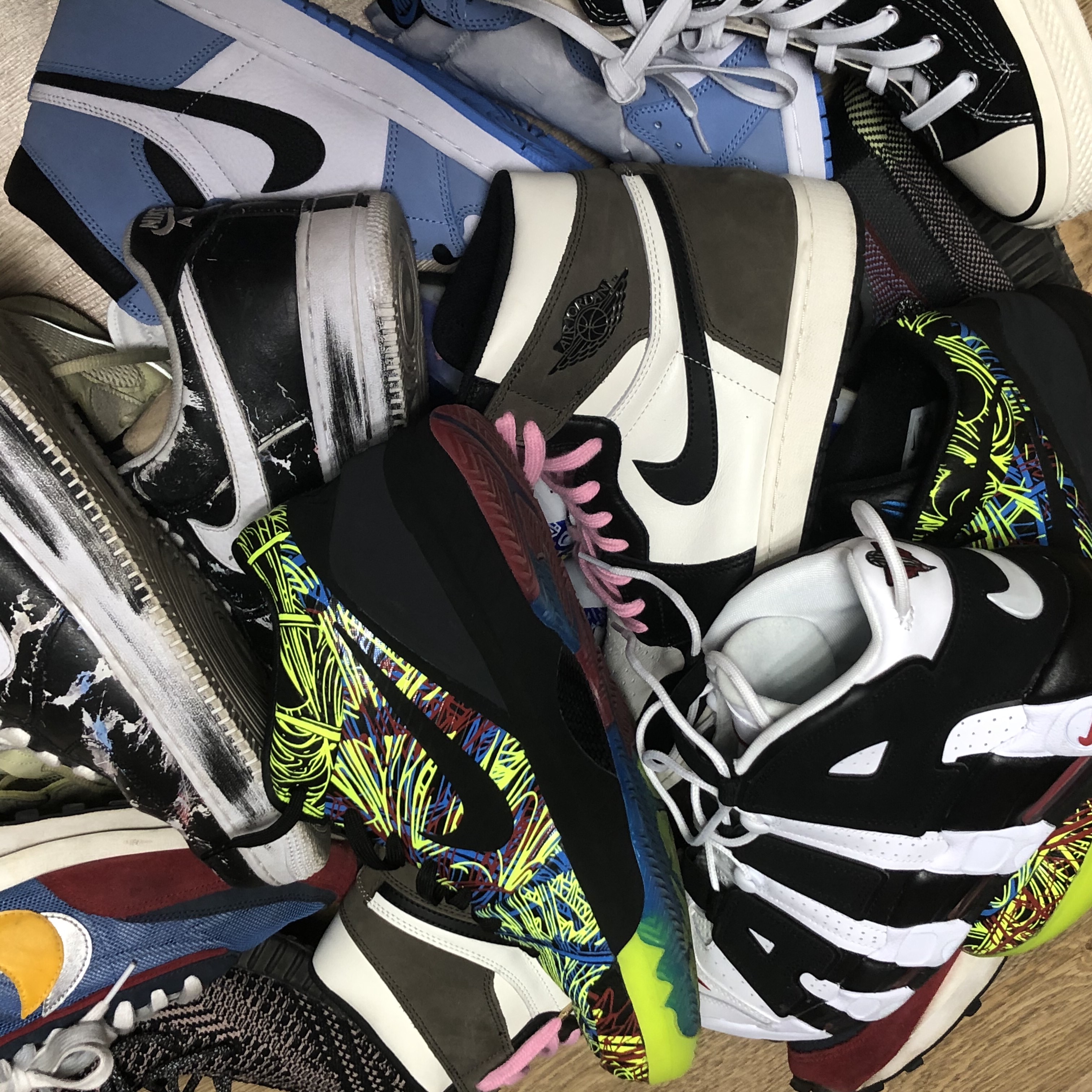 Nike Kobe 4 Protro Wizenard, Nike x Peaceminusone Air Force 1 Low Para-Noise 착용 스타일
