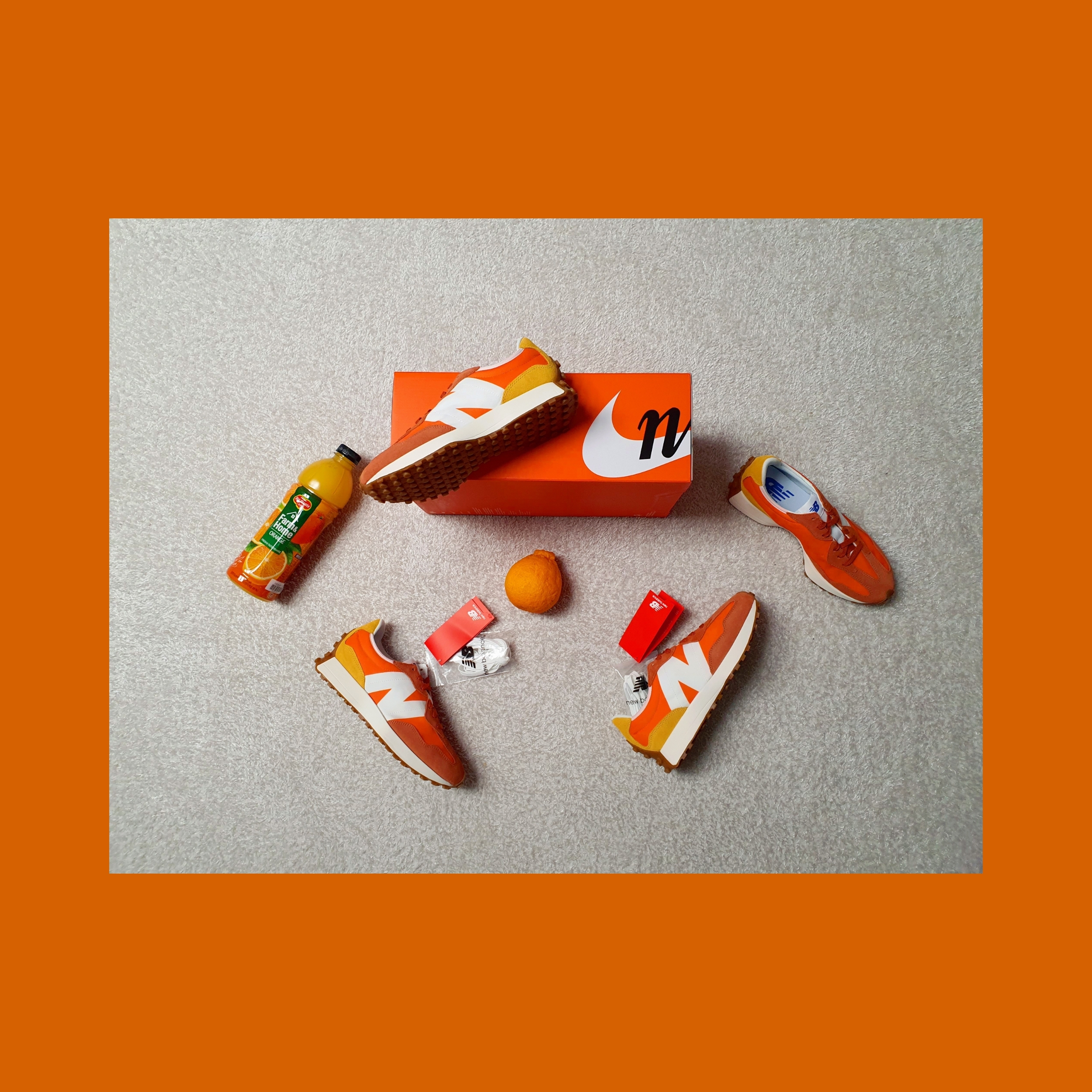New Balance 327 Orange, Nike x Sacai VaporWaffle Black White 착용 스타일