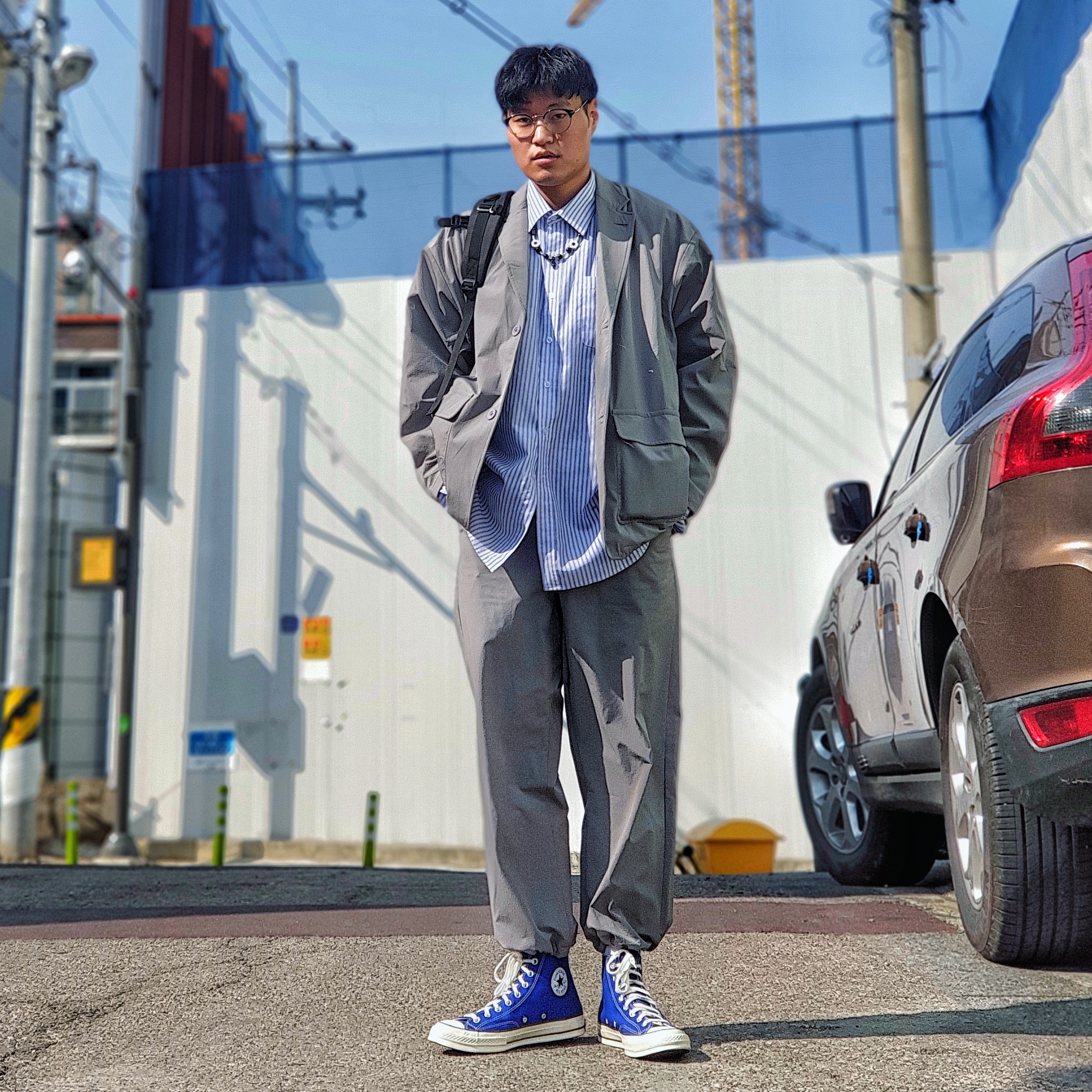 Converse Chuck 70 High Rush Blue 착용 스타일 - 1