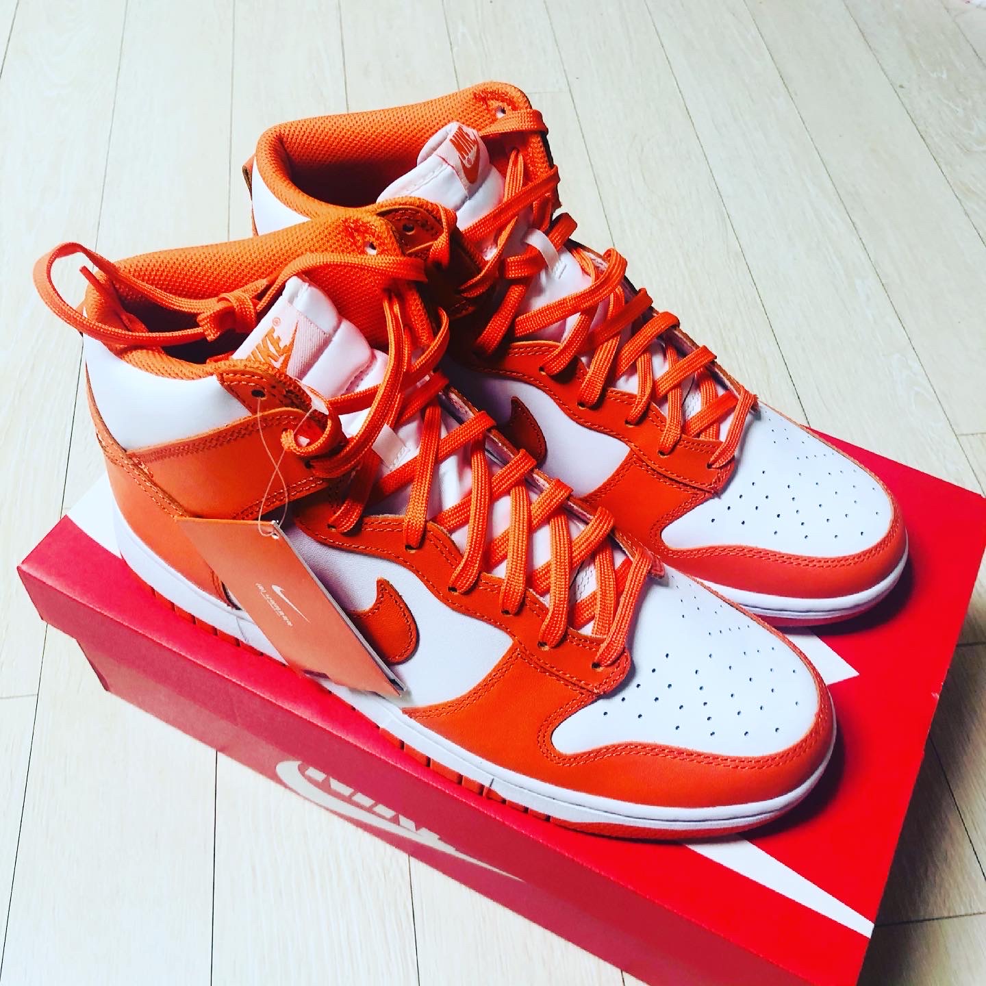 Nike Dunk High Retro Orange Blaze 착용 스타일 - 2