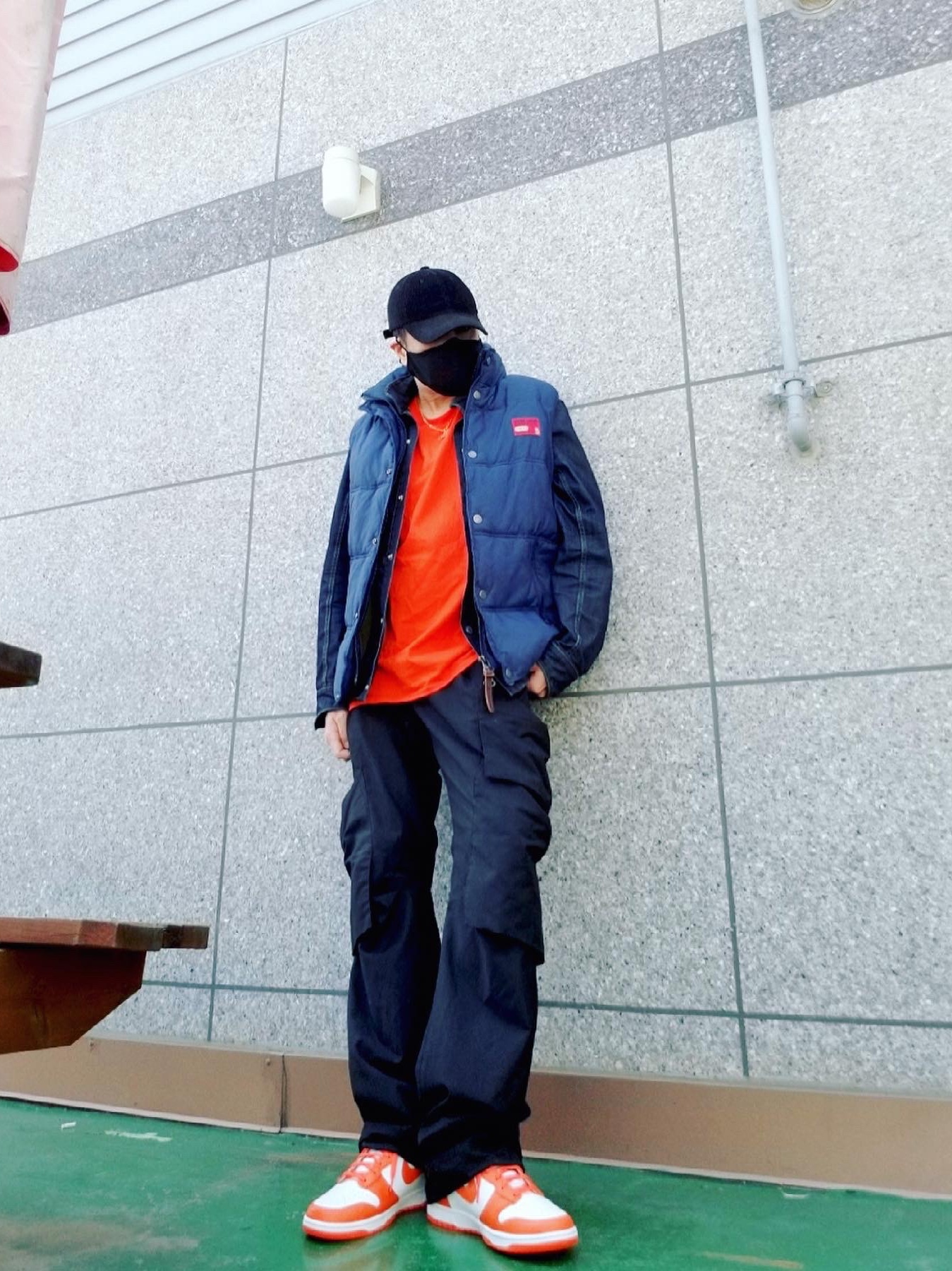 Nike Dunk High Retro Orange Blaze 착용 스타일 - 1