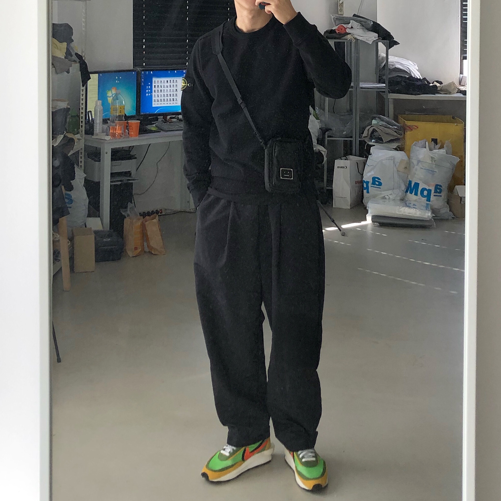 Nike x Sacai LDWaffle Green Multi 착용 스타일