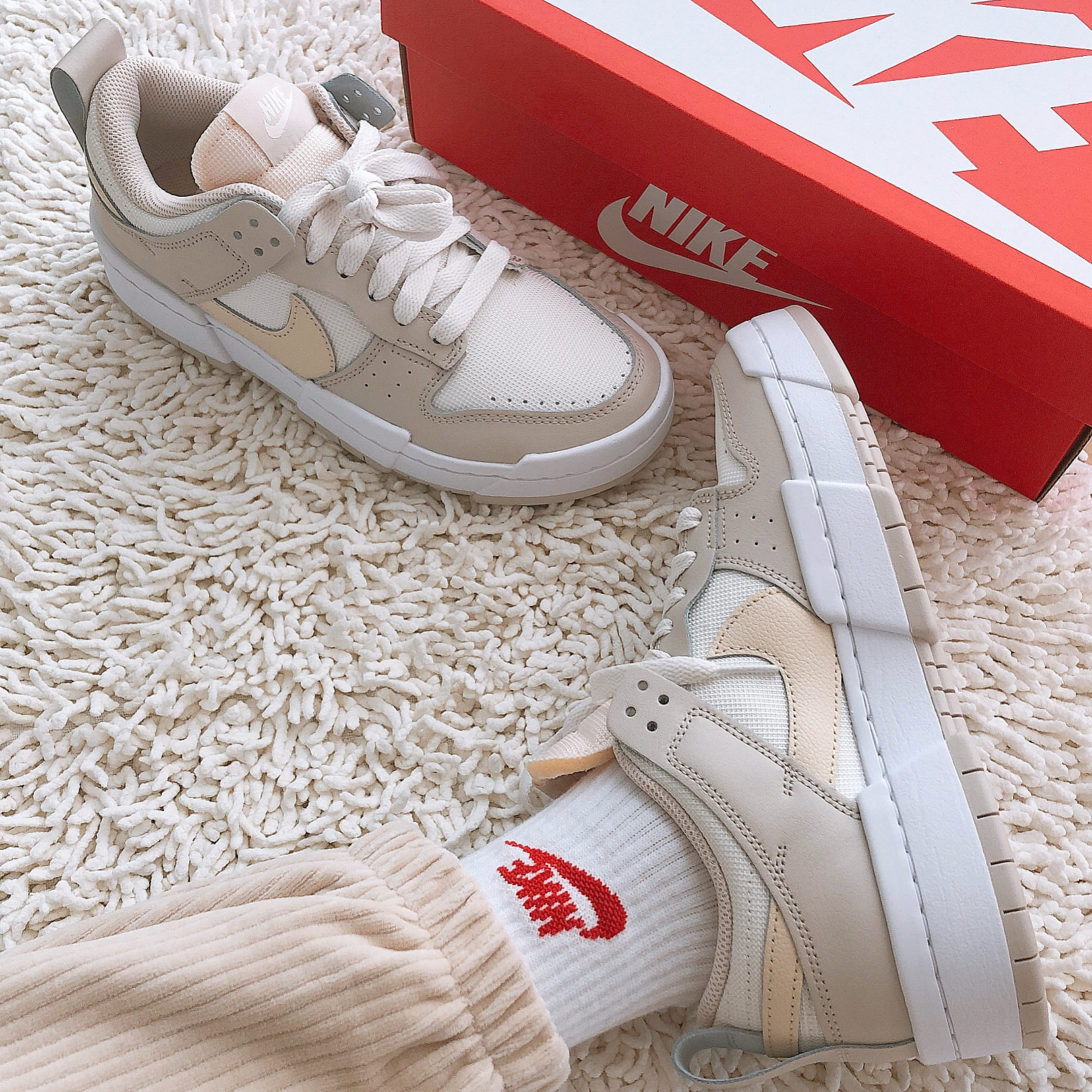 (W) Nike Dunk Low Disrupt Desert Sand 착용 스타일
