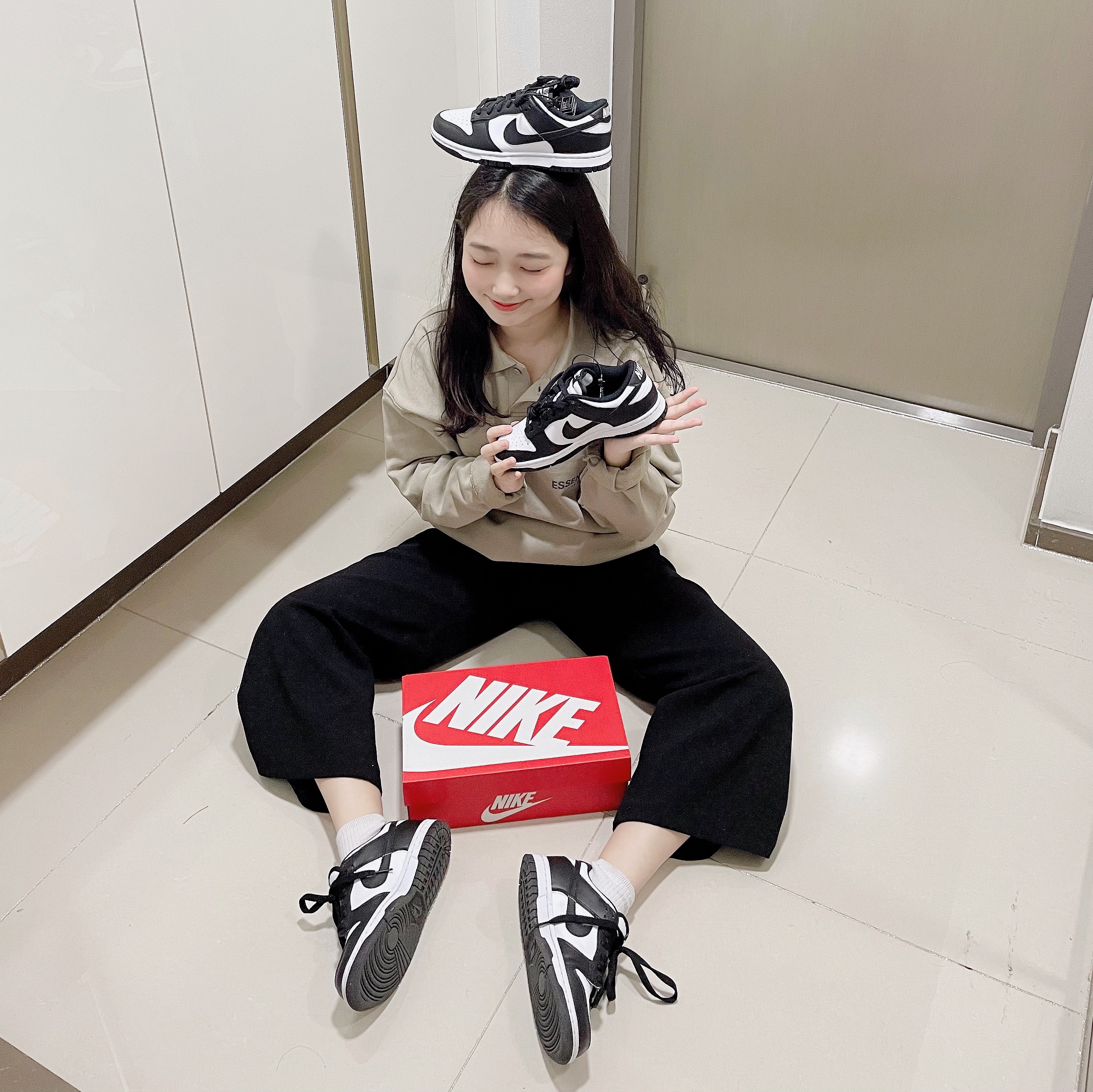 (W) Nike Dunk Low Black, (GS) Nike Dunk Low Black 착용 스타일