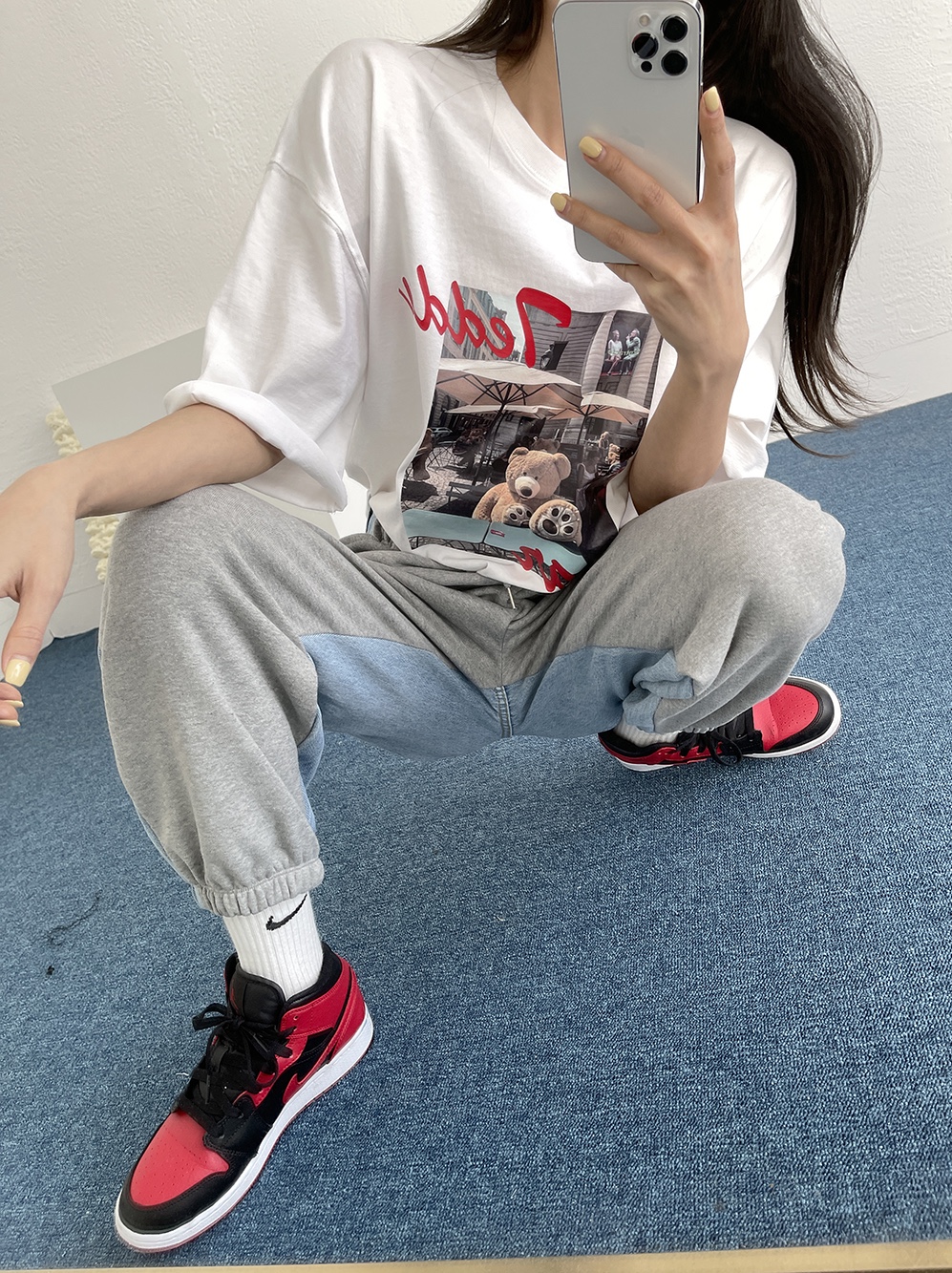 Jordan 1 Mid Bred Banned 2020 착용 스타일 - 1