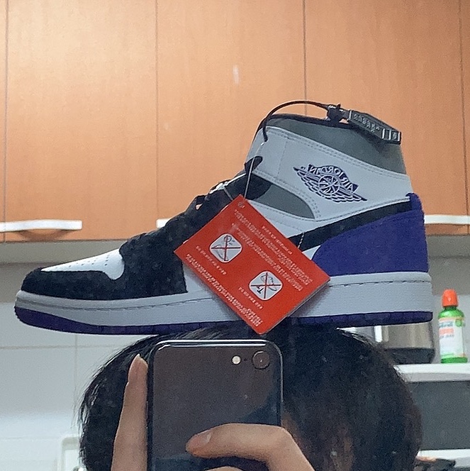 Jordan 1 Mid SE Court Purple 착용 스타일