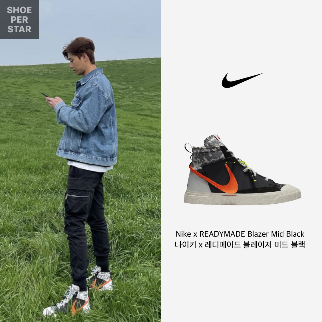 Nike x Readymade Blazer Mid Black 착용 스타일 - 1