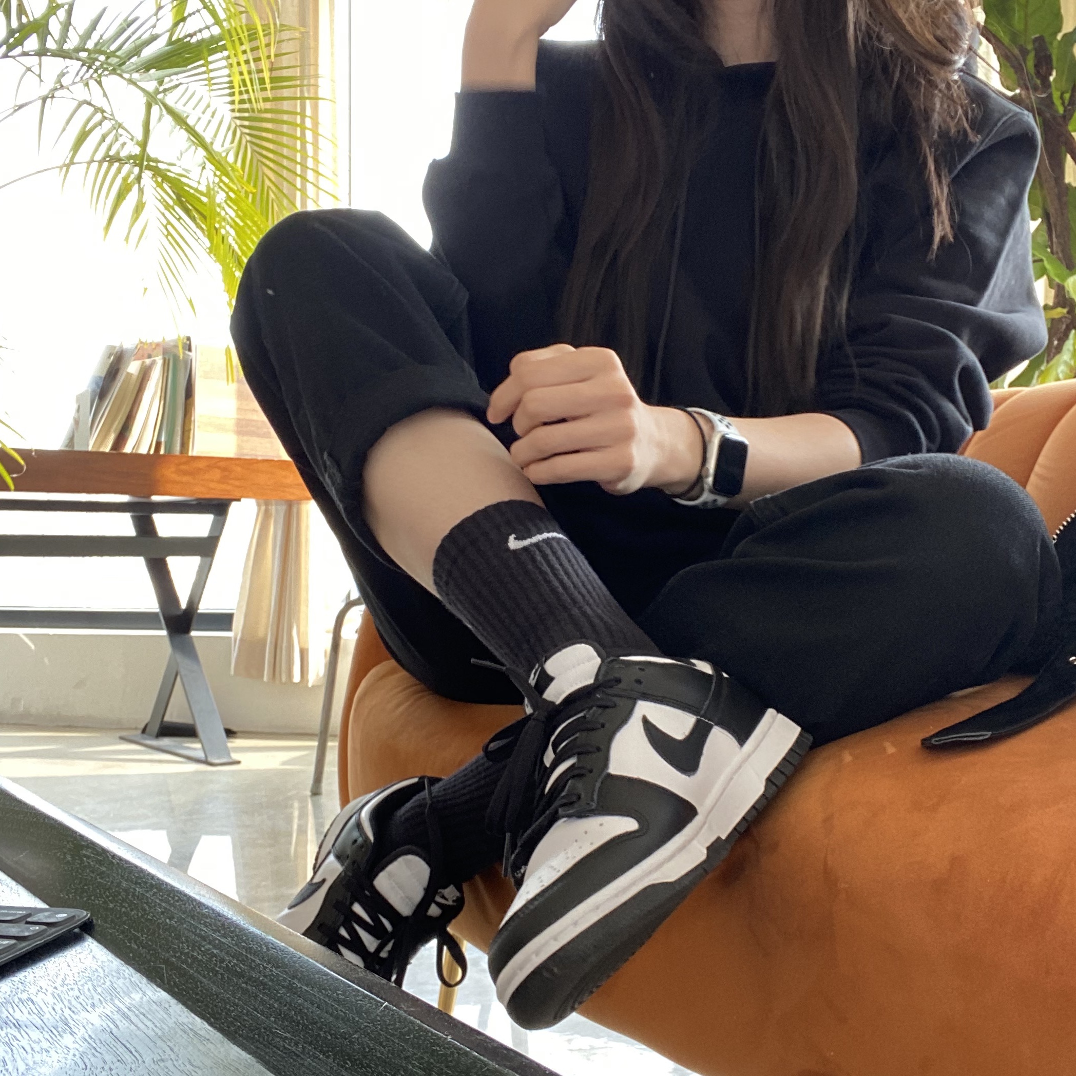 (W) Nike Dunk Low Black 착용 스타일