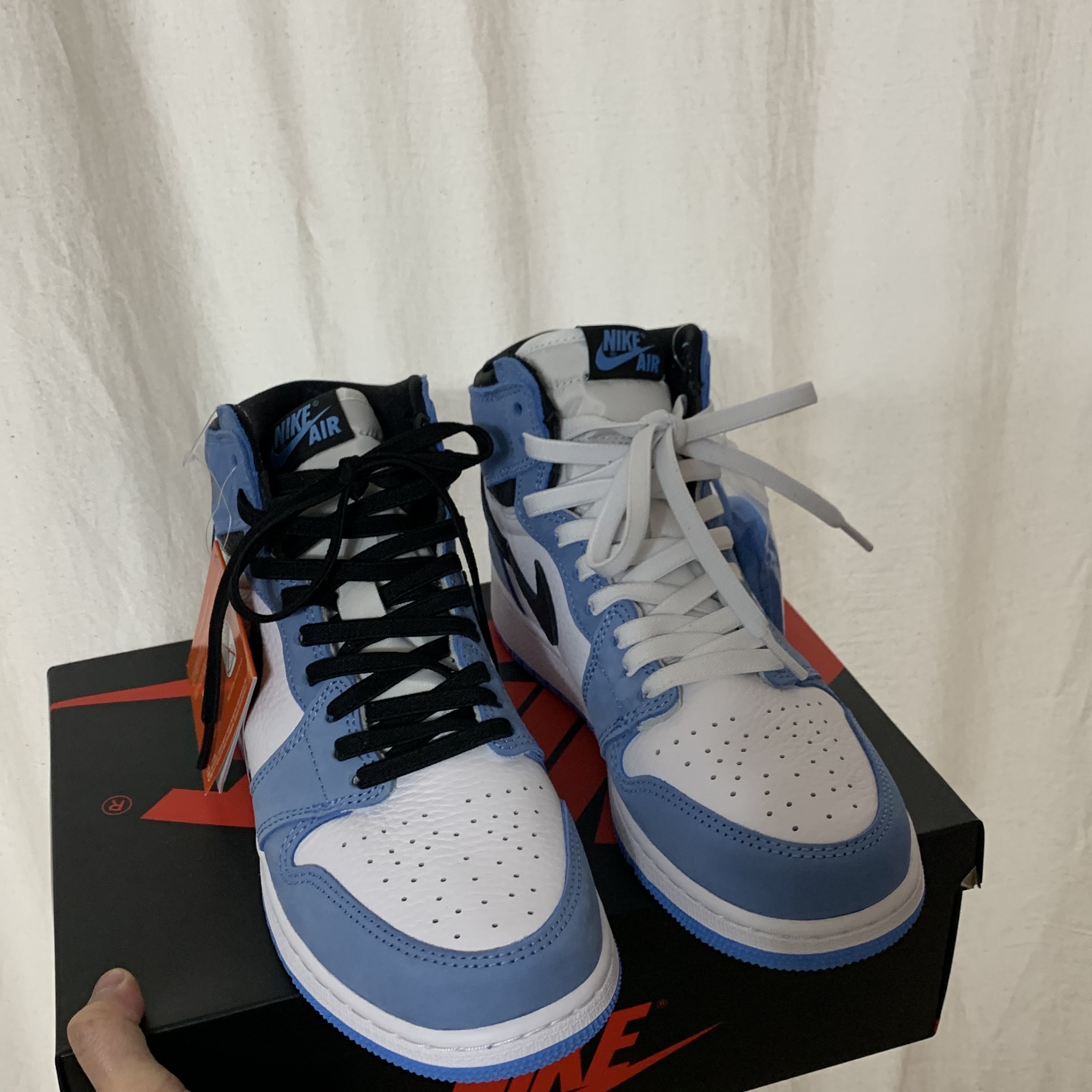 Jordan 1 Retro High OG University Blue, (GS) Jordan 1 Retro High OG University Blue 착용 스타일
