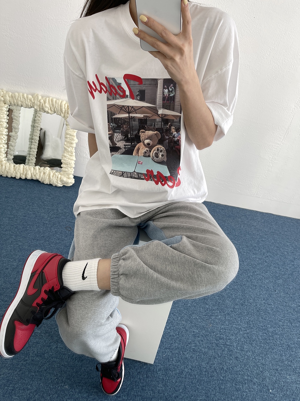 Jordan 1 Mid Bred Banned 2020 착용 스타일 - 2