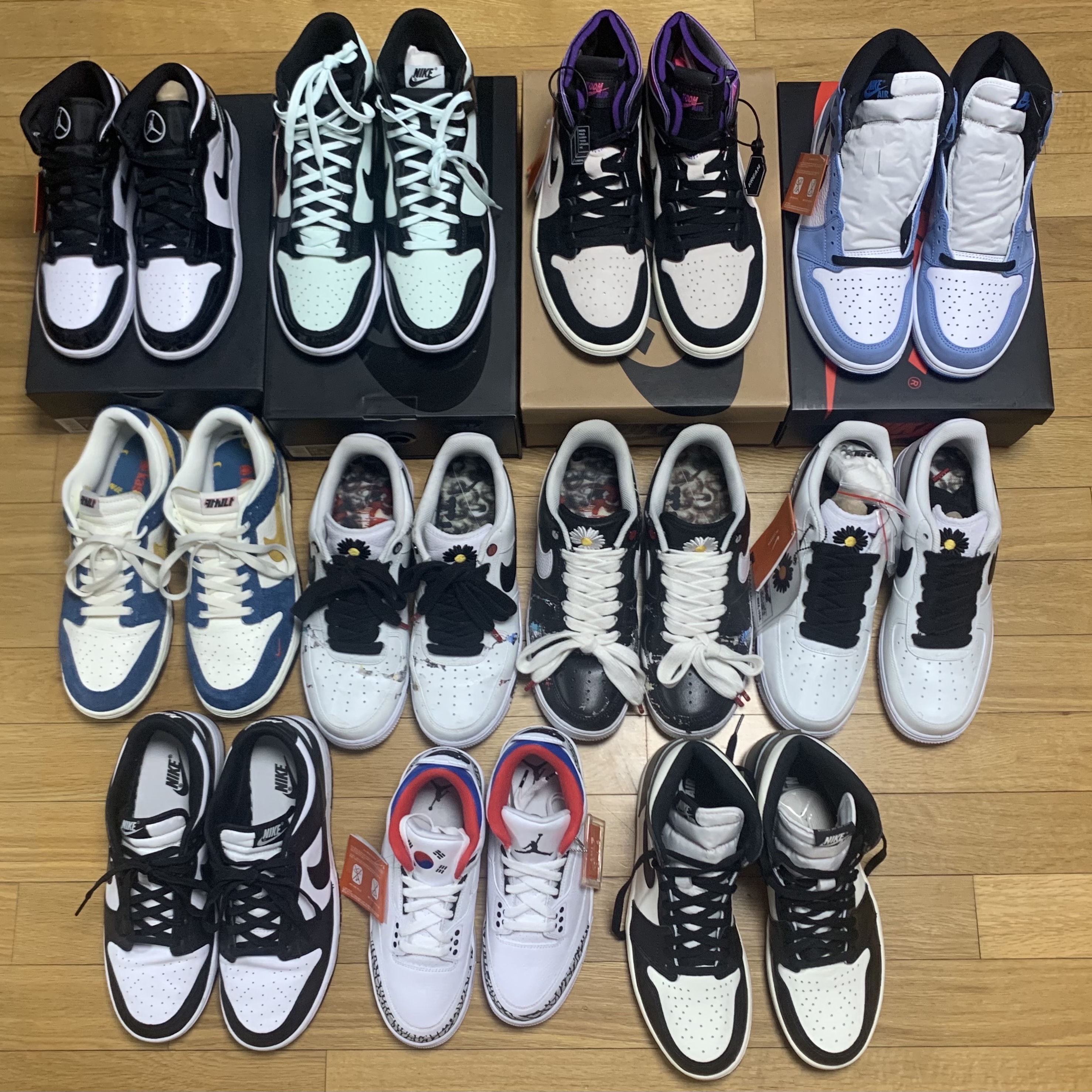 Nike Dunk Low Retro Black, (W) Jordan 3 Retro Seoul 착용 스타일