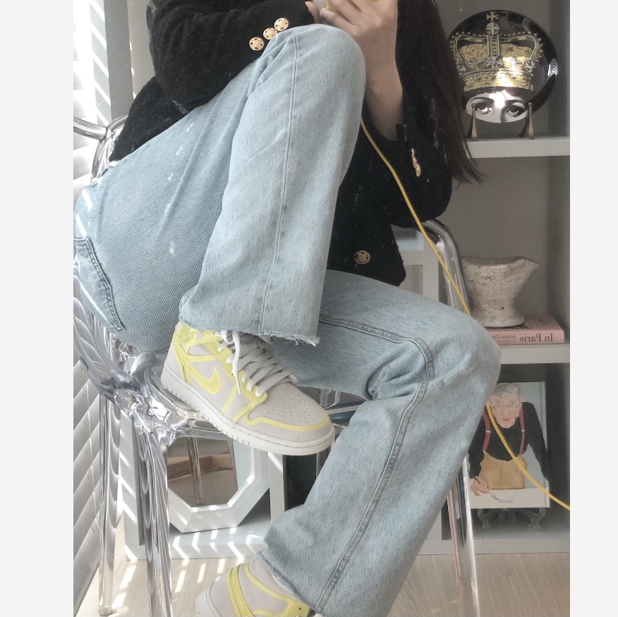 (W) Jordan 1 Mid LX Opti Yellow 착용 스타일