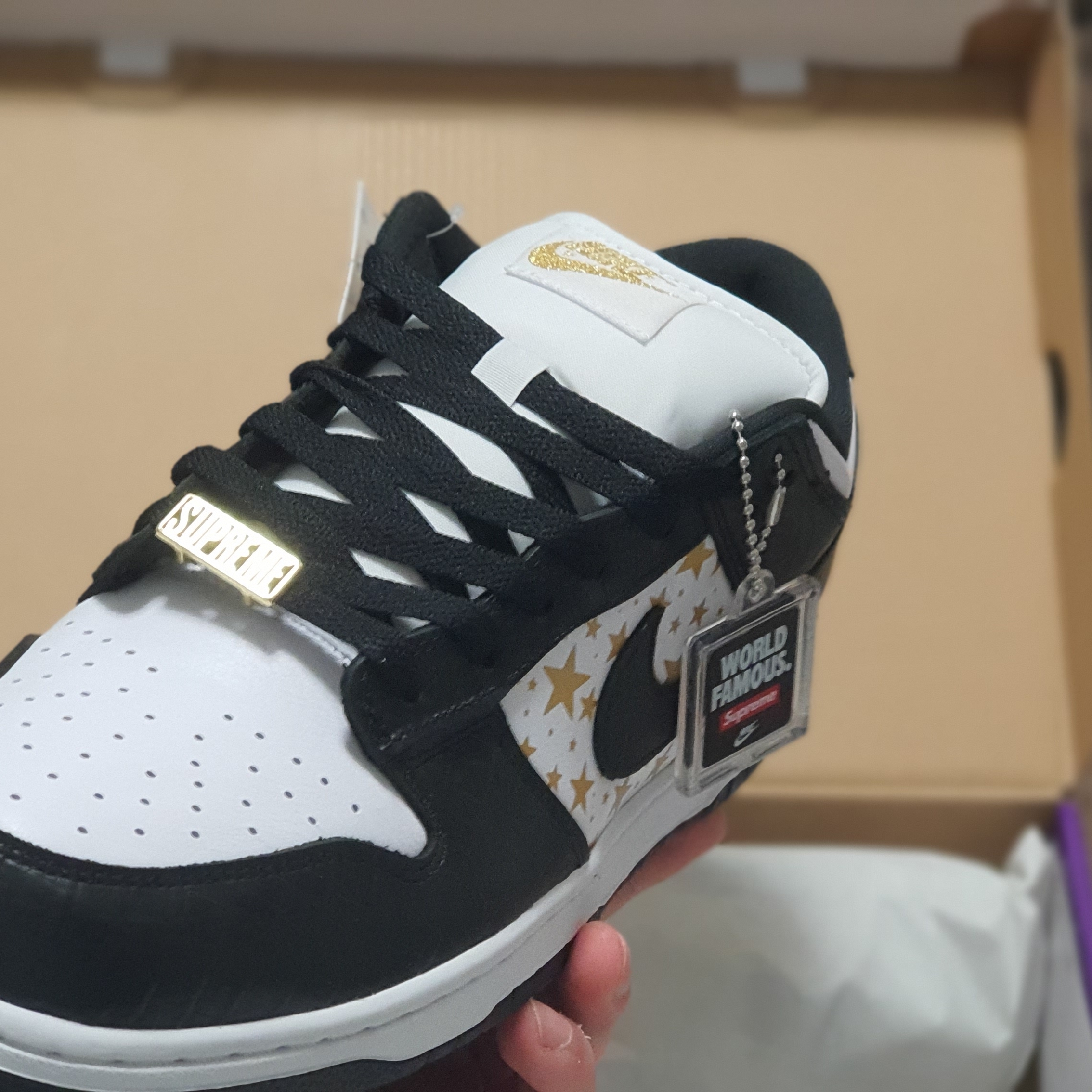 Nike x Supreme SB Dunk Low Black 착용 스타일